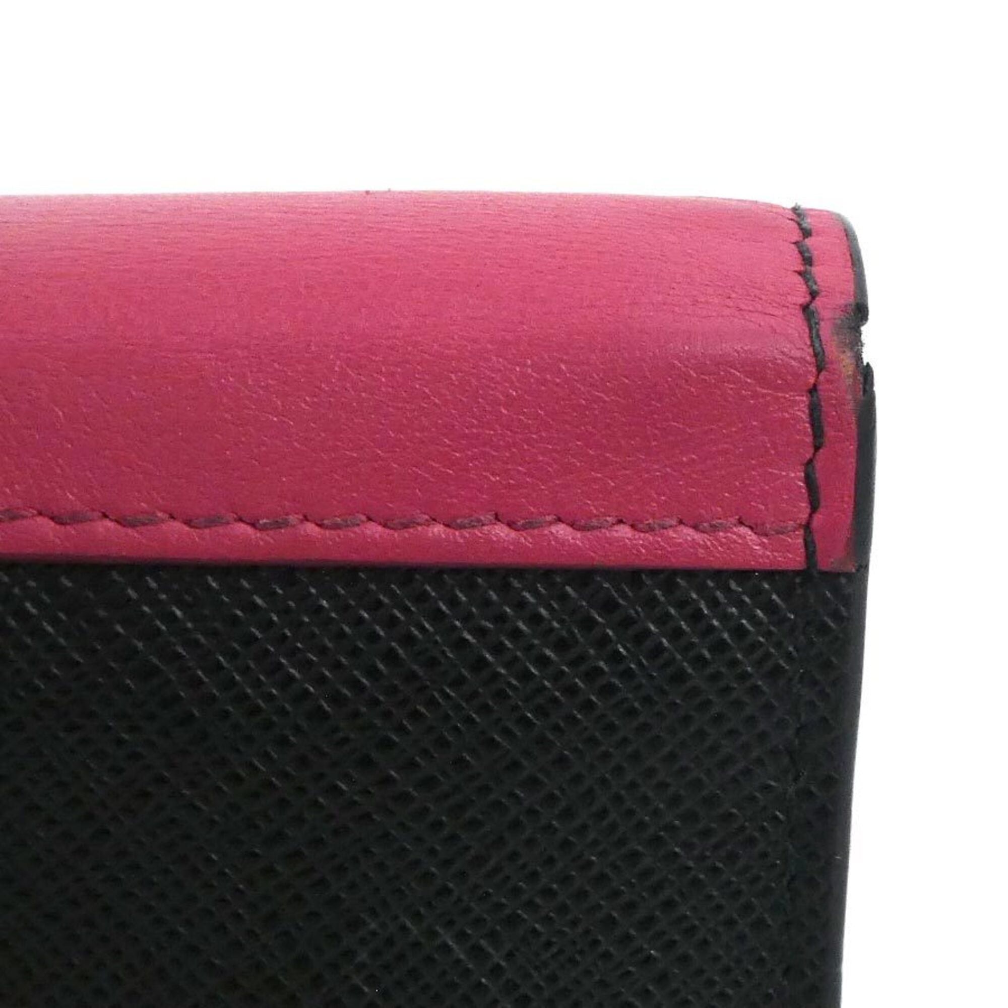 Prada Prada Long Wallet Leather Black Pink Gold Women's e61903k Size ONE SIZE - 9 Thumbnail