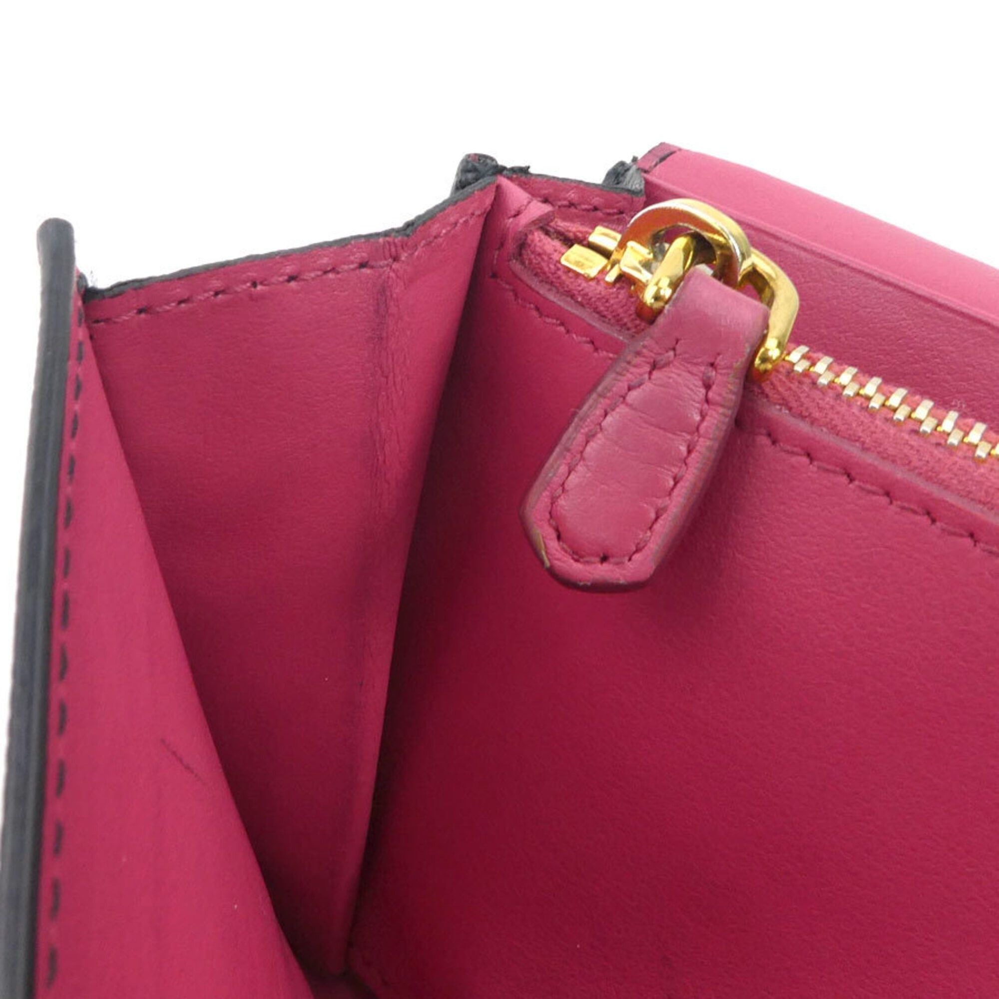 Prada Prada Long Wallet Leather Black Pink Gold Women's e61903k Size ONE SIZE - 8 Thumbnail