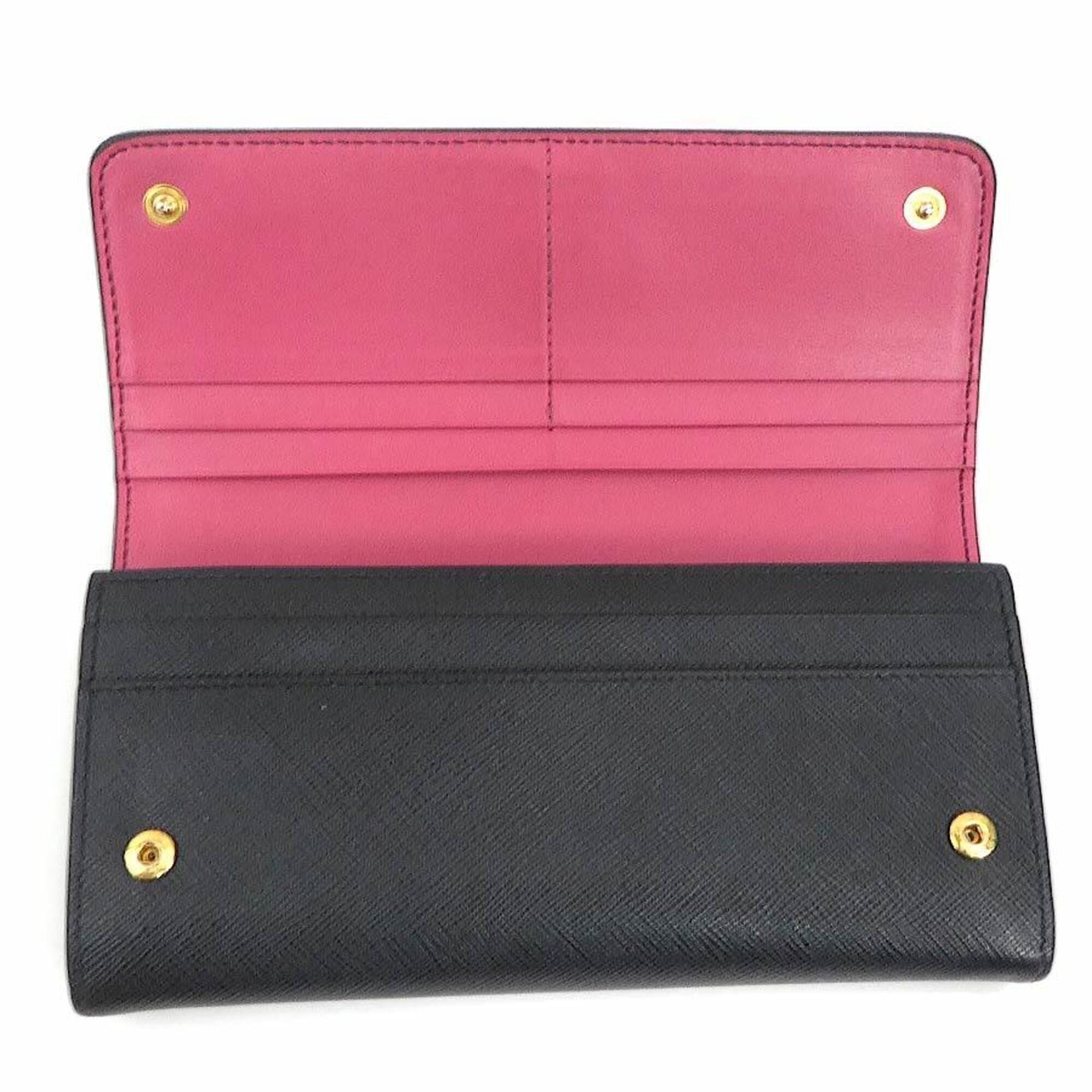 Prada Prada Long Wallet Leather Black Pink Gold Women's e61903k Size ONE SIZE - 5 Thumbnail