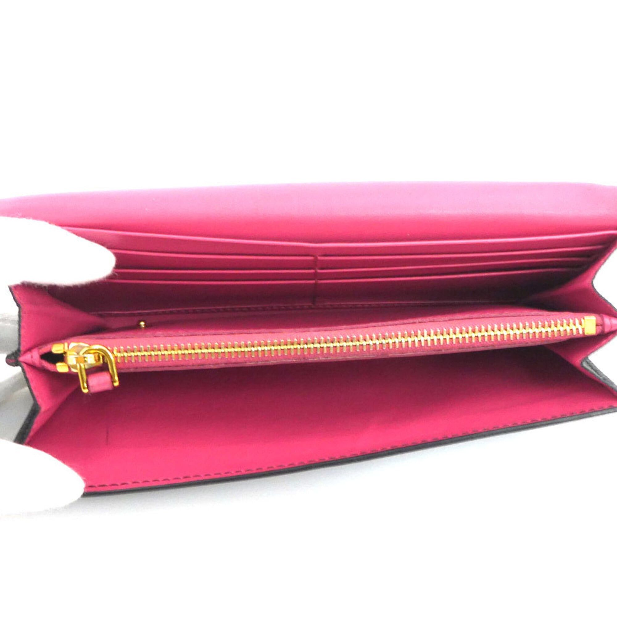 Prada Prada Long Wallet Leather Black Pink Gold Women's e61903k Size ONE SIZE - 6 Thumbnail