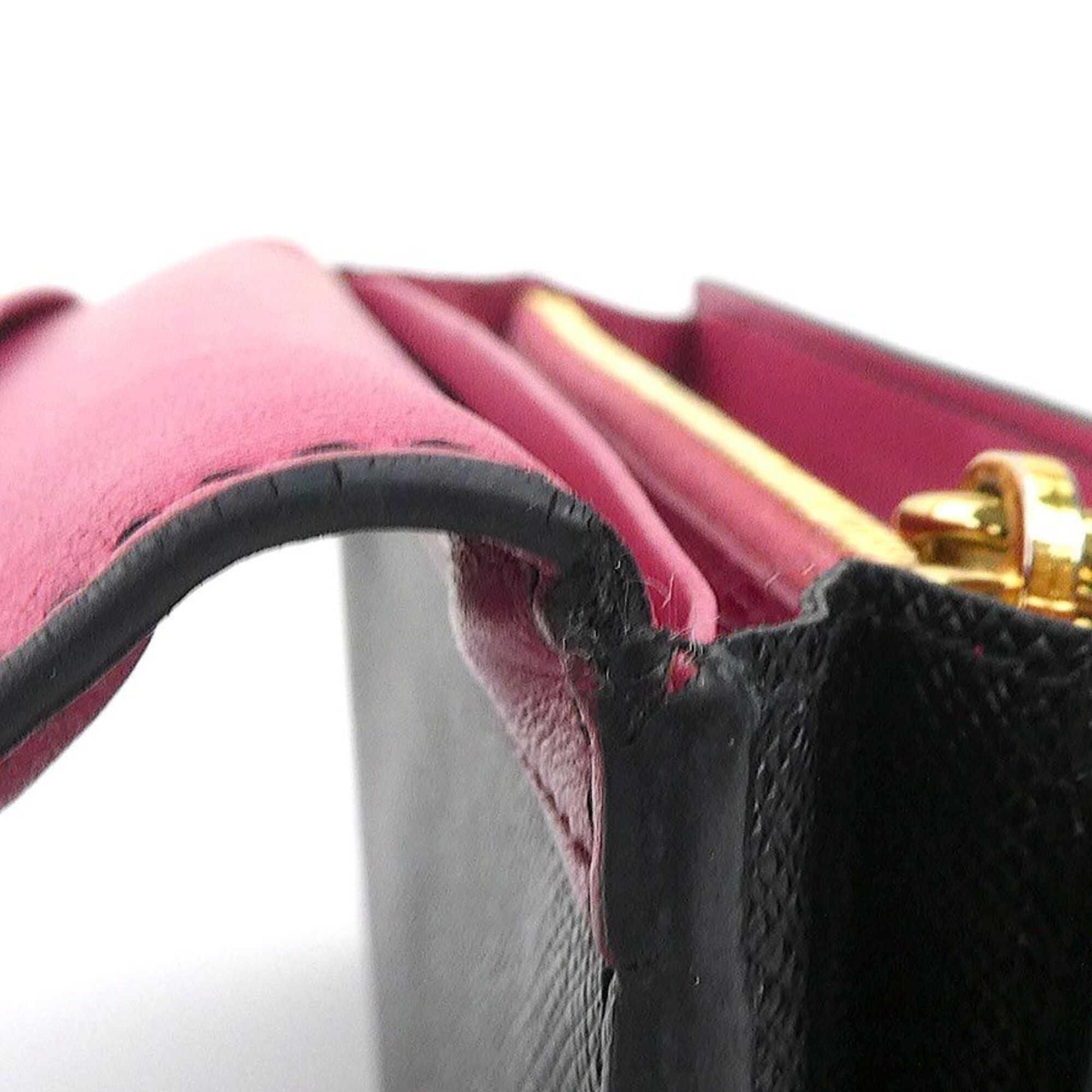 Prada Prada Long Wallet Leather Black Pink Gold Women's e61903k Size ONE SIZE - 10 Thumbnail