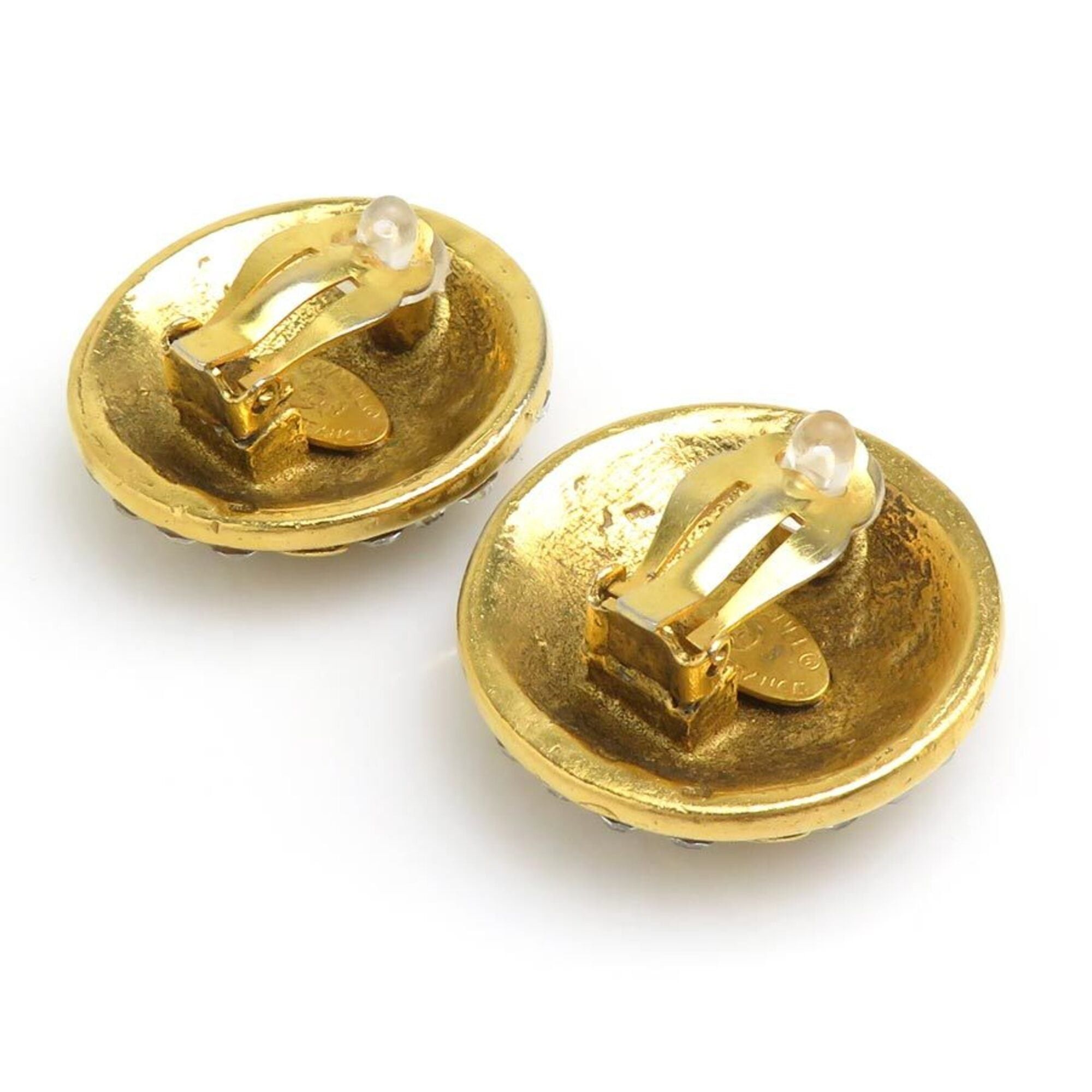 Chanel Chanel earrings, Coco Mark design, metal, rhinestones, gold and silver, for women, e61912a Size ONE SIZE - 6 Thumbnail