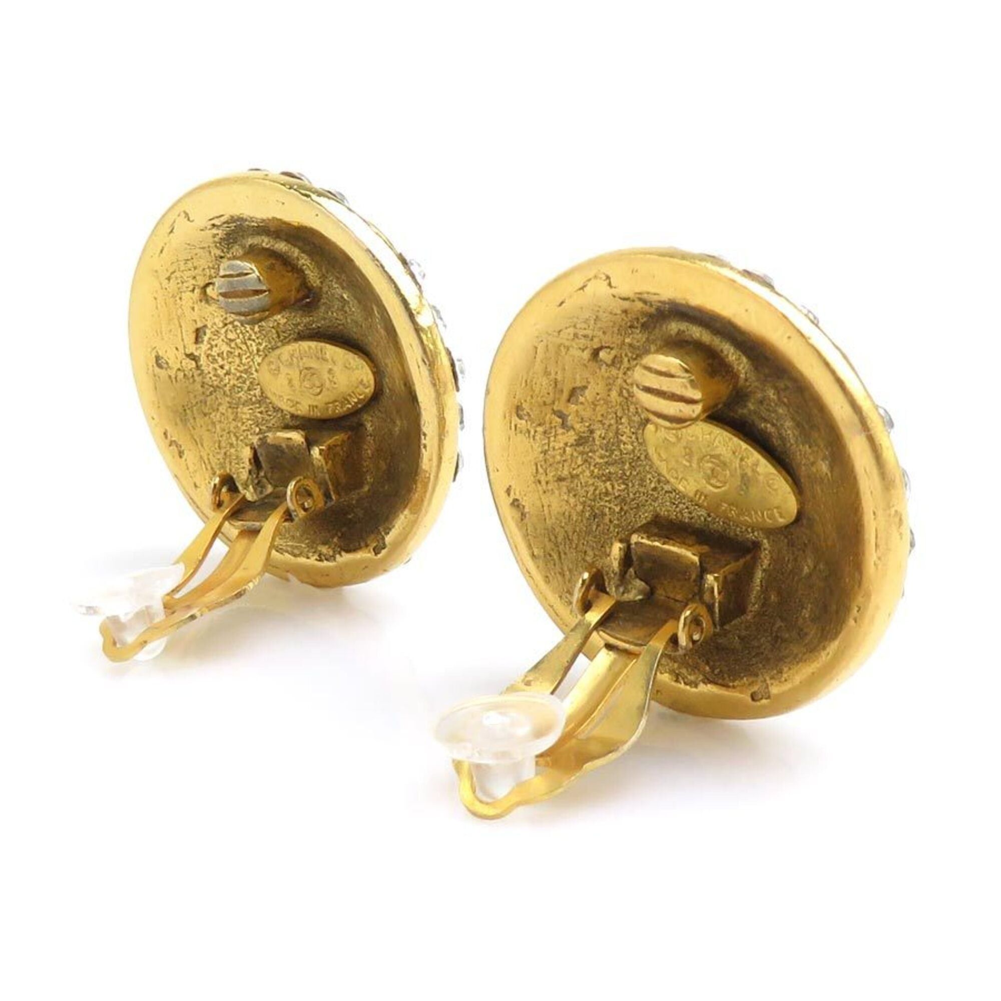 Chanel Chanel earrings, Coco Mark design, metal, rhinestones, gold and silver, for women, e61912a Size ONE SIZE - 3 Thumbnail