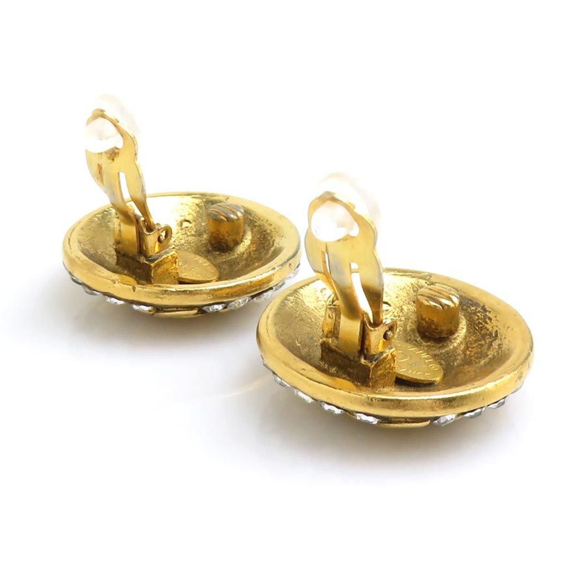 Chanel Chanel earrings, Coco Mark design, metal, rhinestones, gold and silver, for women, e61912a Size ONE SIZE - 4 Thumbnail