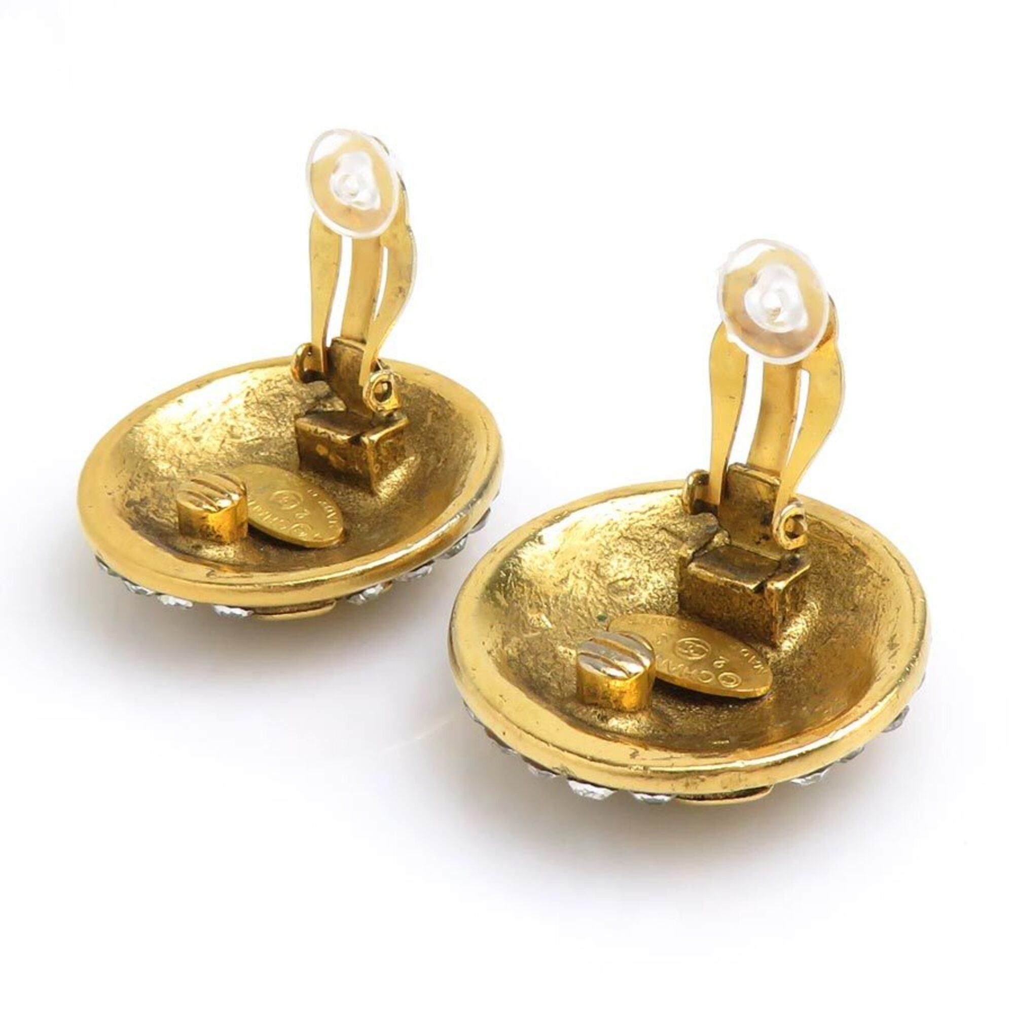 Chanel Chanel earrings, Coco Mark design, metal, rhinestones, gold and silver, for women, e61912a Size ONE SIZE - 5 Thumbnail