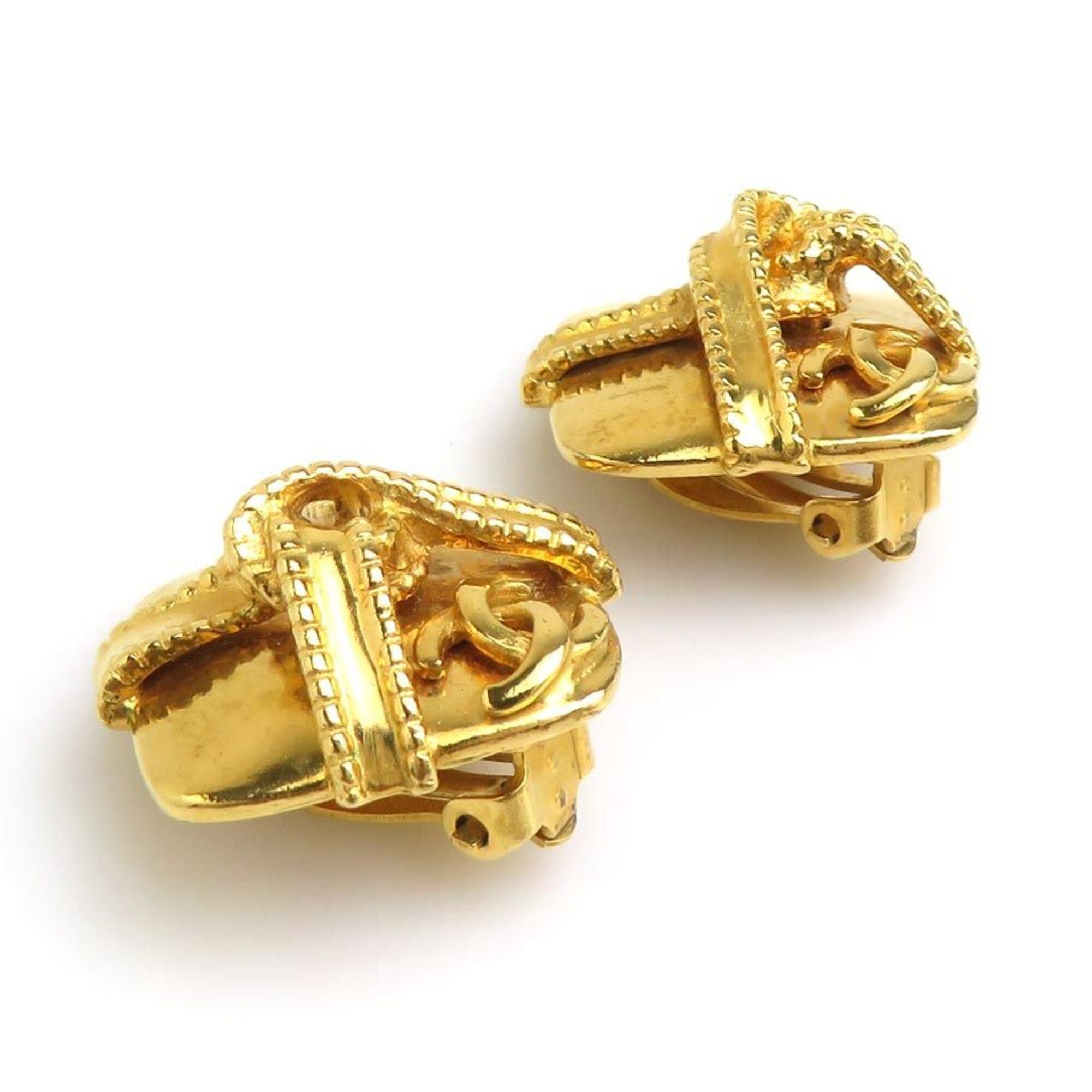 Chanel Chanel earrings, Coco Mark design, metal, gold, women's, e61911a Size ONE SIZE - 4 Thumbnail