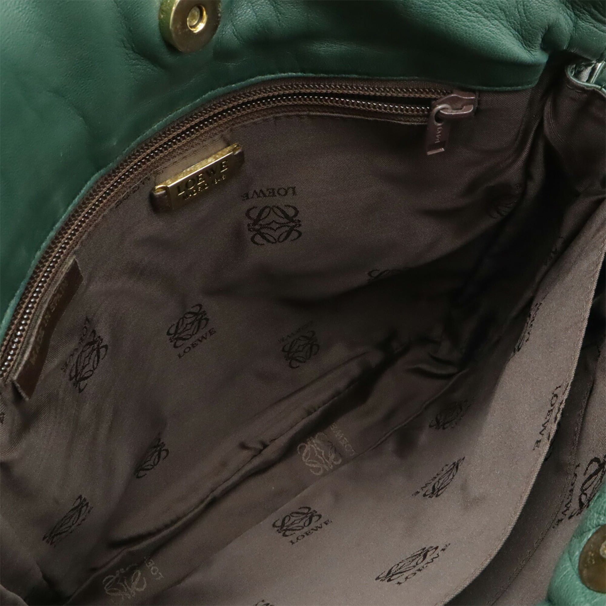 Loewe LOEWE Flamenco Anagram Shoulder Bag, Nappa Leather, Green Size ONE SIZE - 9 Thumbnail