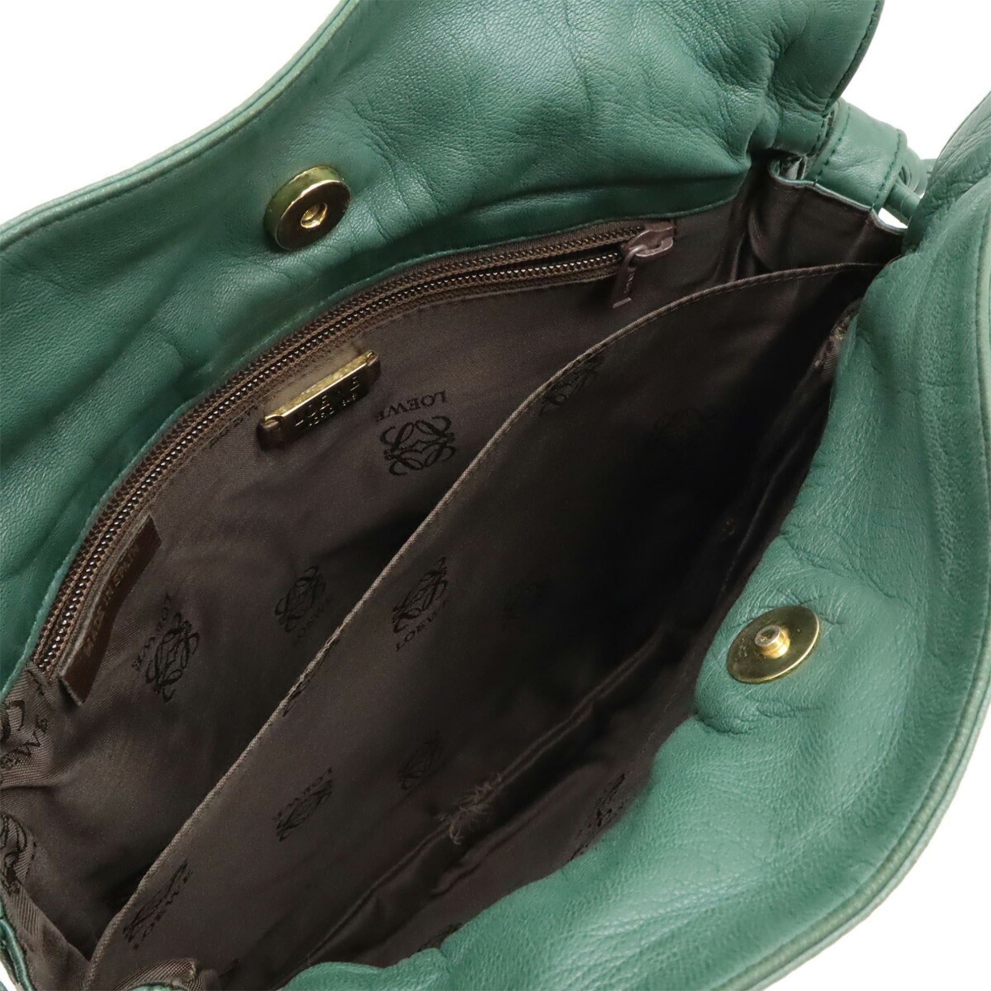 Loewe LOEWE Flamenco Anagram Shoulder Bag, Nappa Leather, Green Size ONE SIZE - 8 Thumbnail