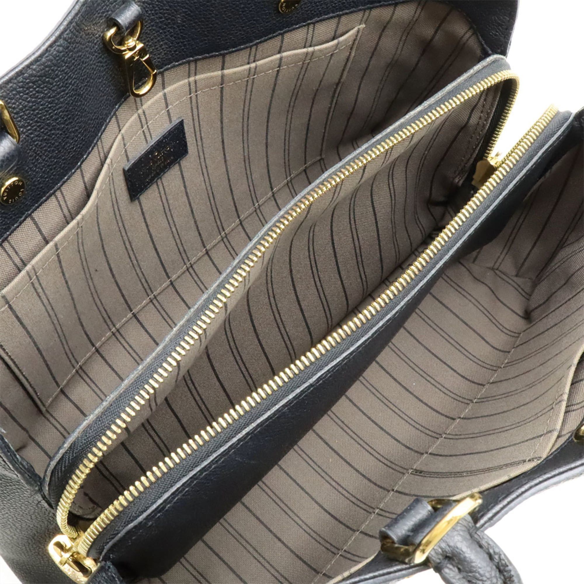Louis Vuitton Louis Vuitton Monogram Empreinte Montaigne MM Handbag Shoulder Bag Noir Black M41048 Size ONE SIZE - 7 Thumbnail