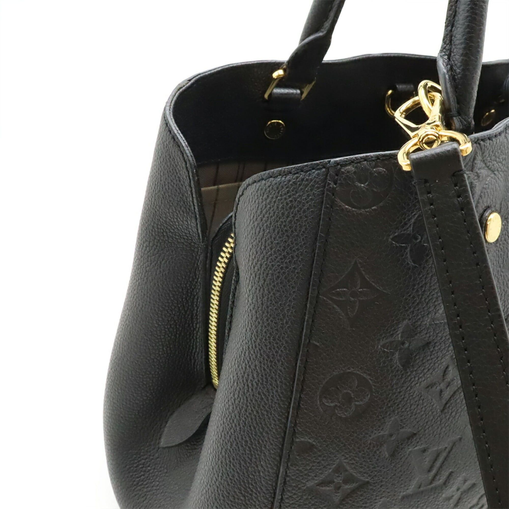 Louis Vuitton Louis Vuitton Monogram Empreinte Montaigne MM Handbag Shoulder Bag Noir Black M41048 Size ONE SIZE - 8 Thumbnail