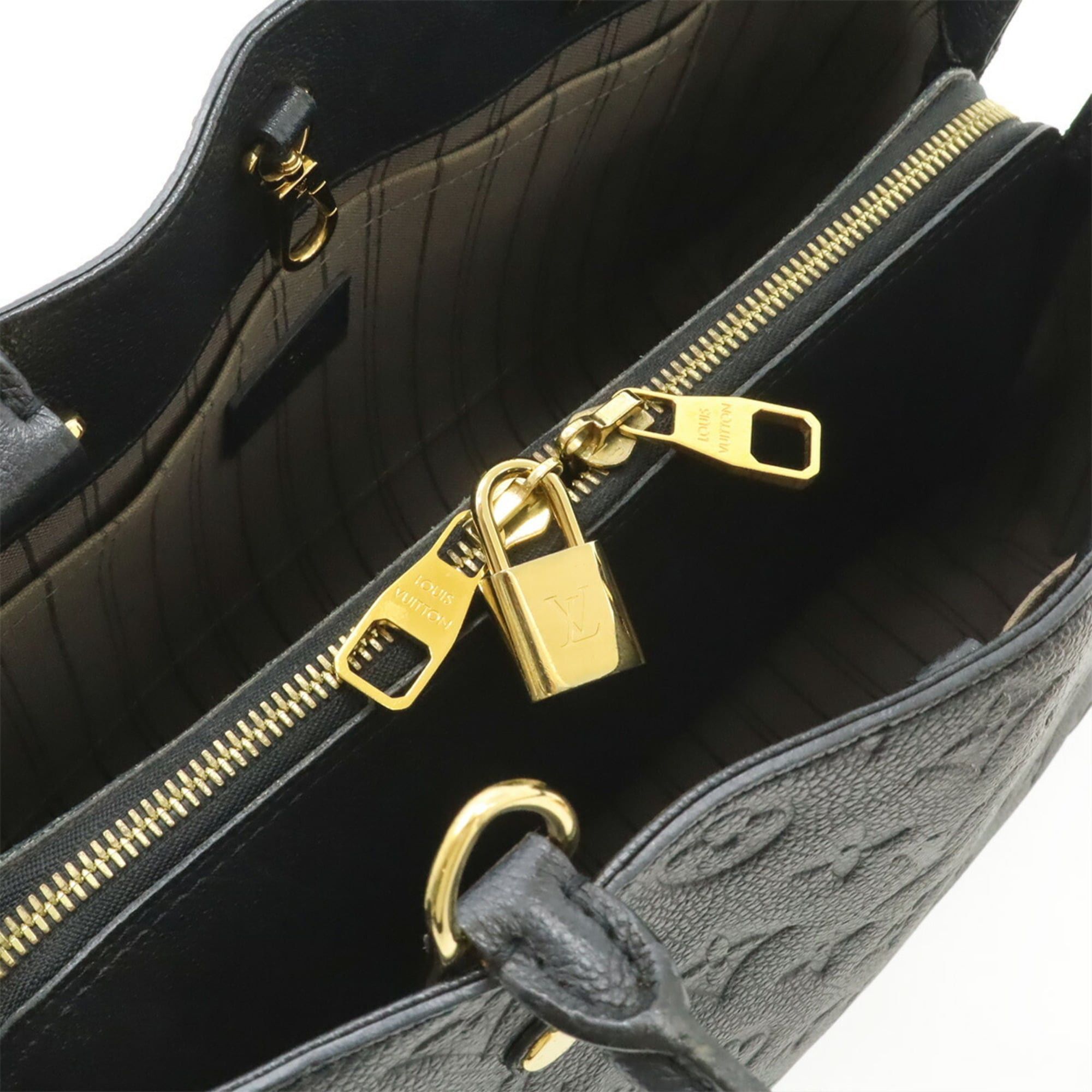 Louis Vuitton Louis Vuitton Monogram Empreinte Montaigne MM Handbag Shoulder Bag Noir Black M41048 Size ONE SIZE - 6 Thumbnail