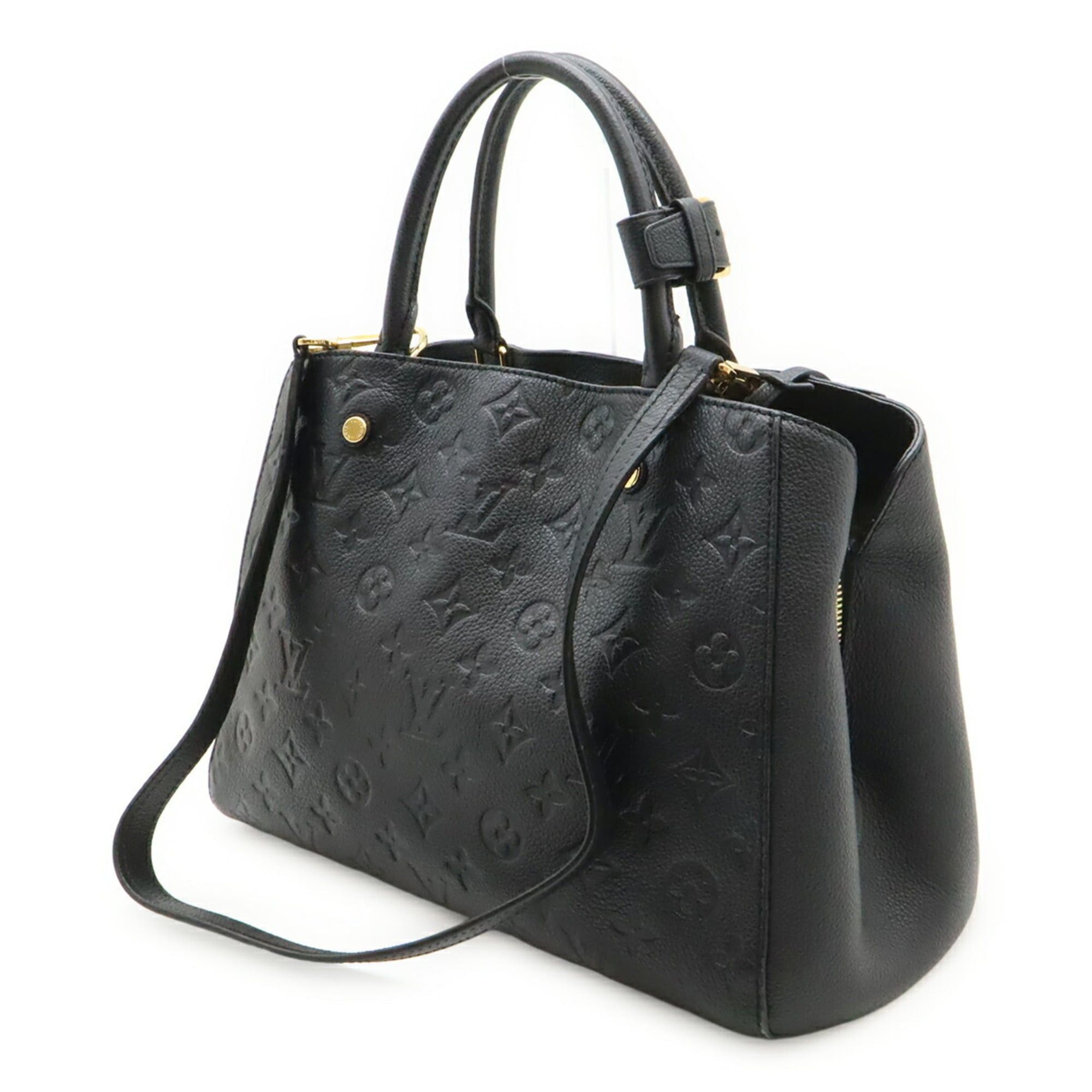 Louis Vuitton Louis Vuitton Monogram Empreinte Montaigne MM Handbag Shoulder Bag Noir Black M41048 Size ONE SIZE - 3 Thumbnail