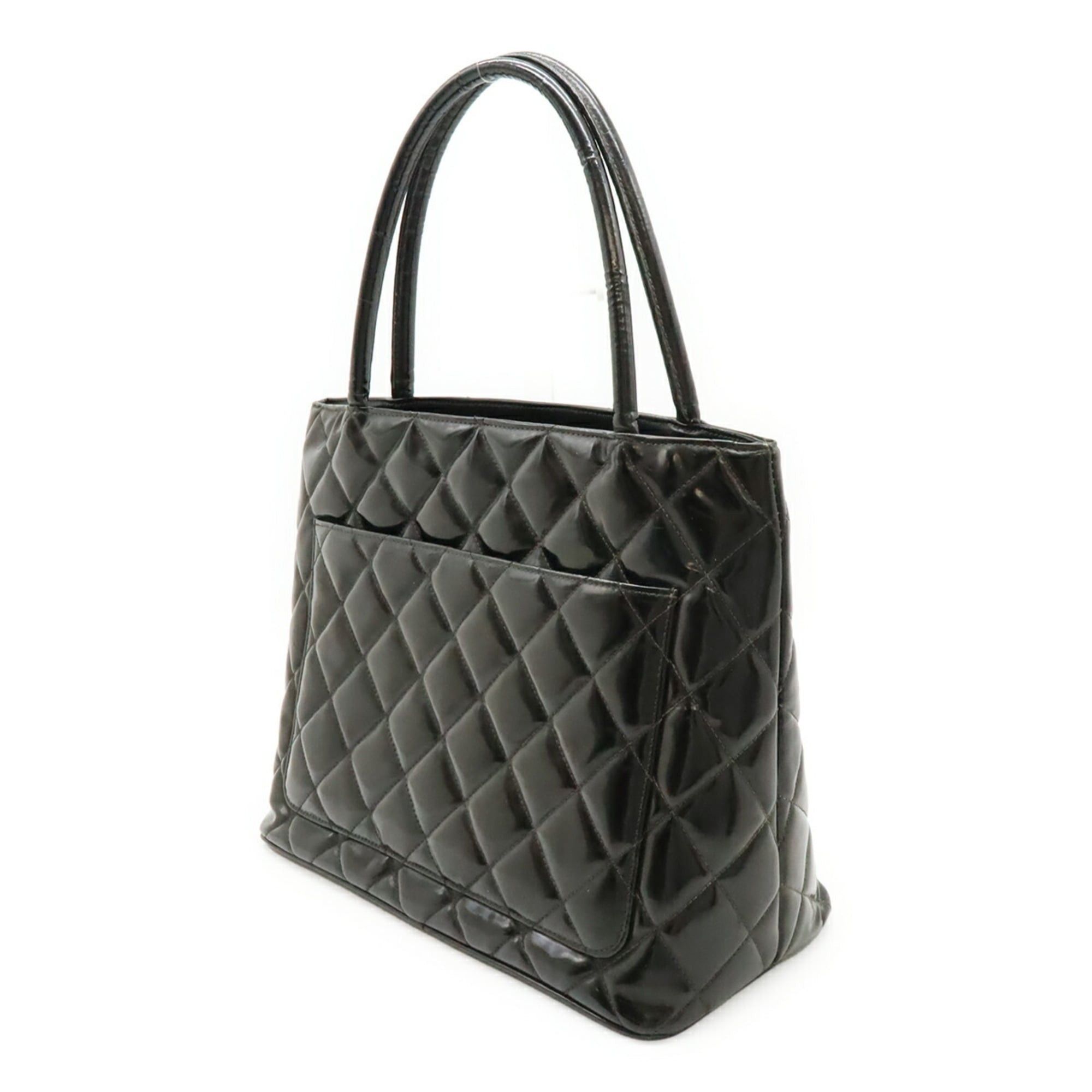 Chanel CHANEL Matelassé Coco Mark Reissue Tote Bag Shoulder Enamel Patent Leather Black A01804 Size ONE SIZE - 3 Thumbnail