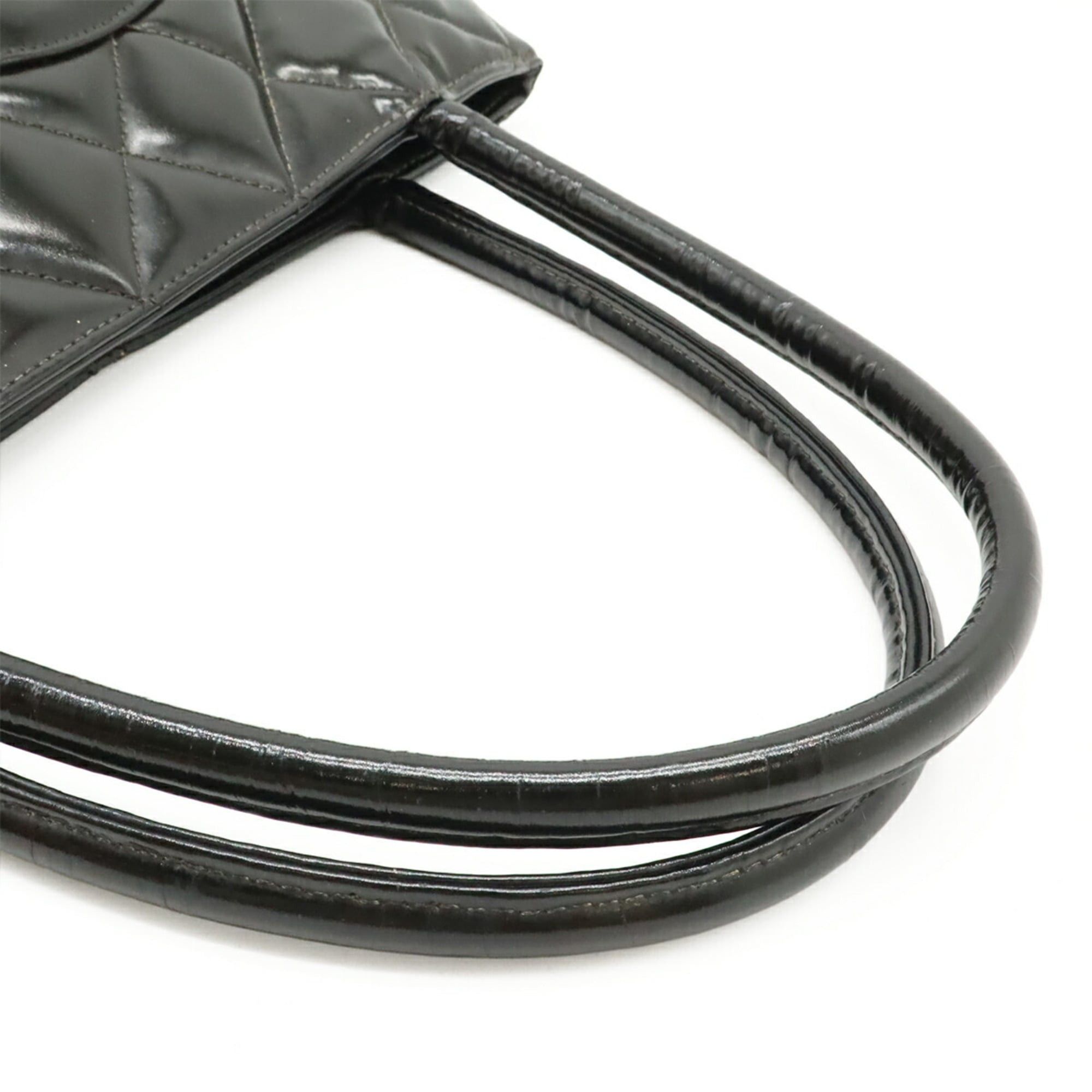 Chanel CHANEL Matelassé Coco Mark Reissue Tote Bag Shoulder Enamel Patent Leather Black A01804 Size ONE SIZE - 6 Thumbnail