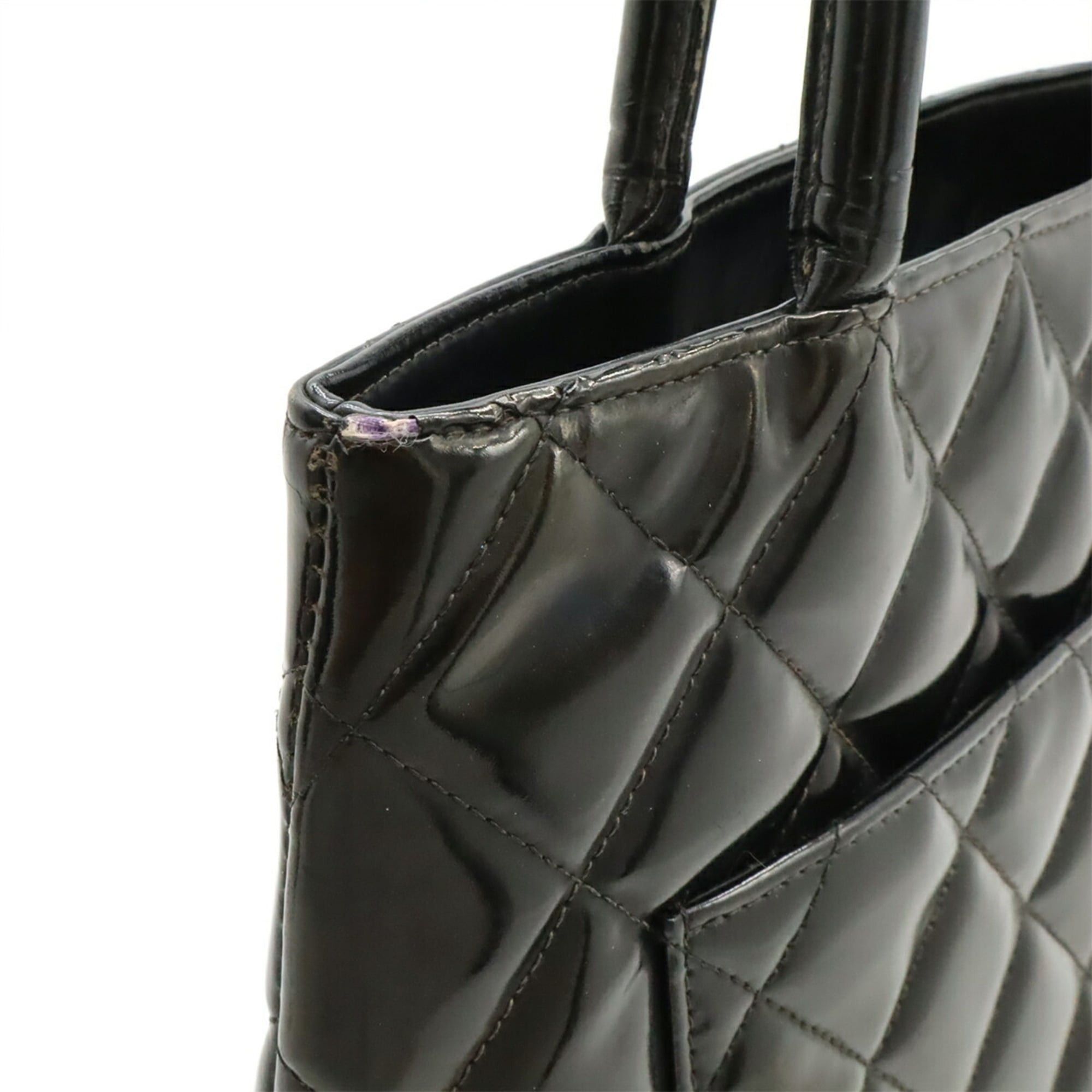 Chanel CHANEL Matelassé Coco Mark Reissue Tote Bag Shoulder Enamel Patent Leather Black A01804 Size ONE SIZE - 5 Thumbnail