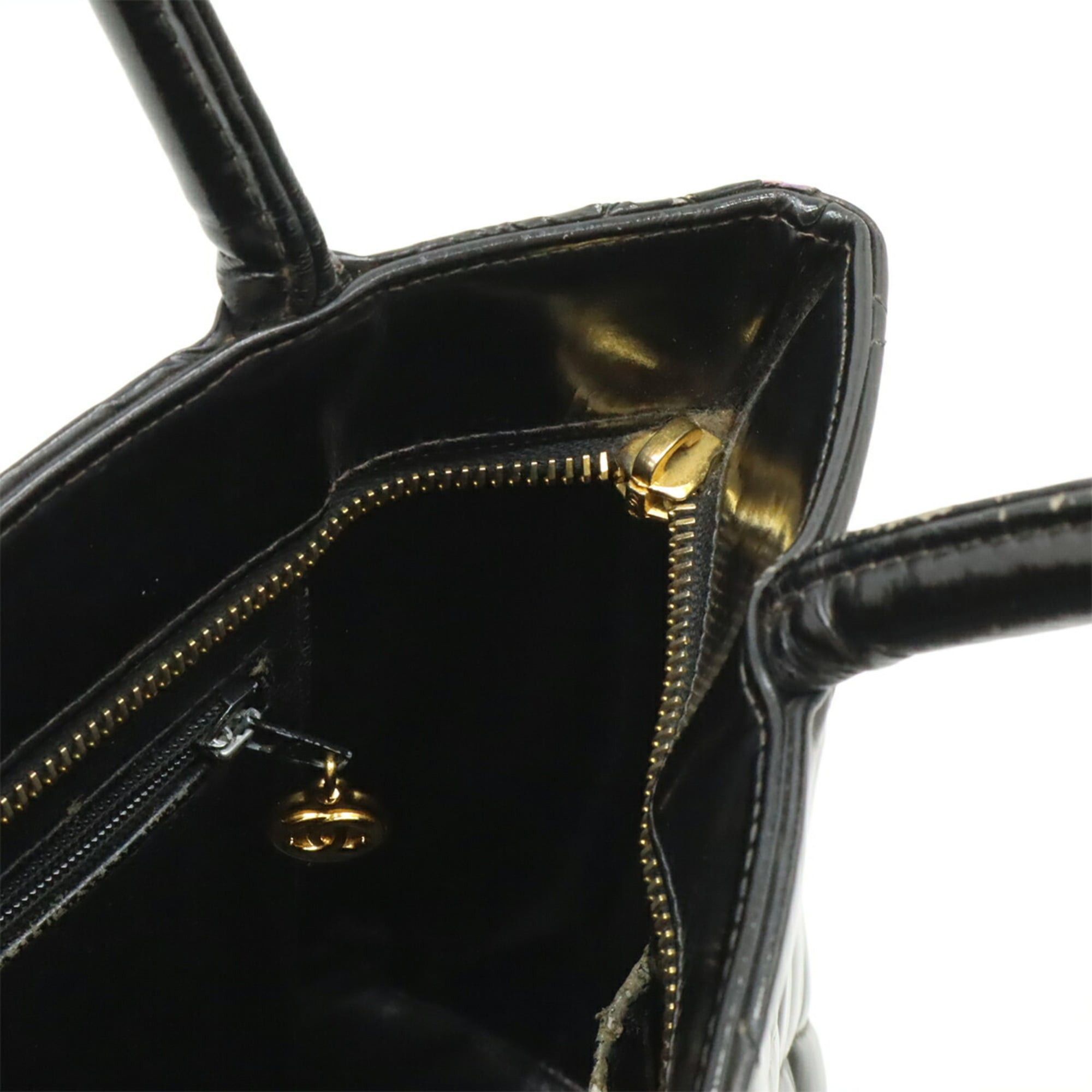 Chanel CHANEL Matelassé Coco Mark Reissue Tote Bag Shoulder Enamel Patent Leather Black A01804 Size ONE SIZE - 9 Thumbnail