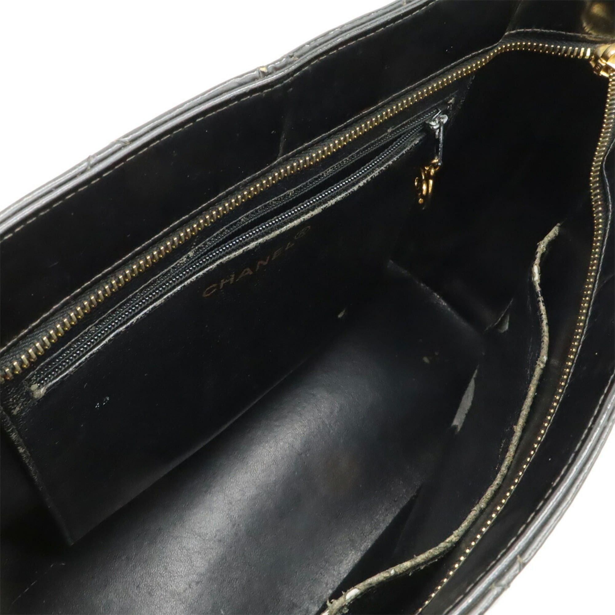 Chanel CHANEL Matelassé Coco Mark Reissue Tote Bag Shoulder Enamel Patent Leather Black A01804 Size ONE SIZE - 7 Thumbnail