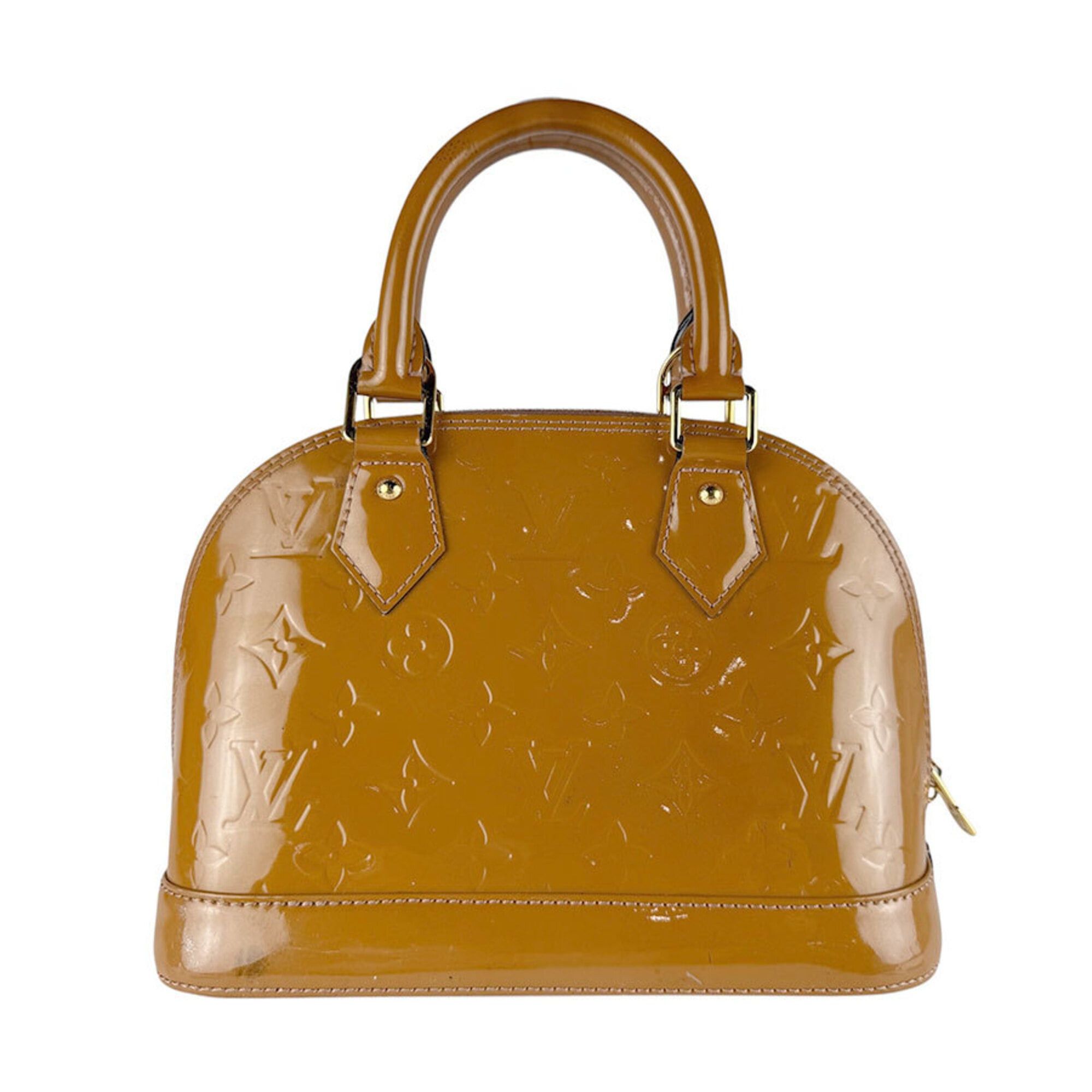 Louis Vuitton Louis Vuitton Alma BB Monogram Vernis Handbag, Rose Velour, Women's, M91585 z9768 Size ONE SIZE - 3 Thumbnail