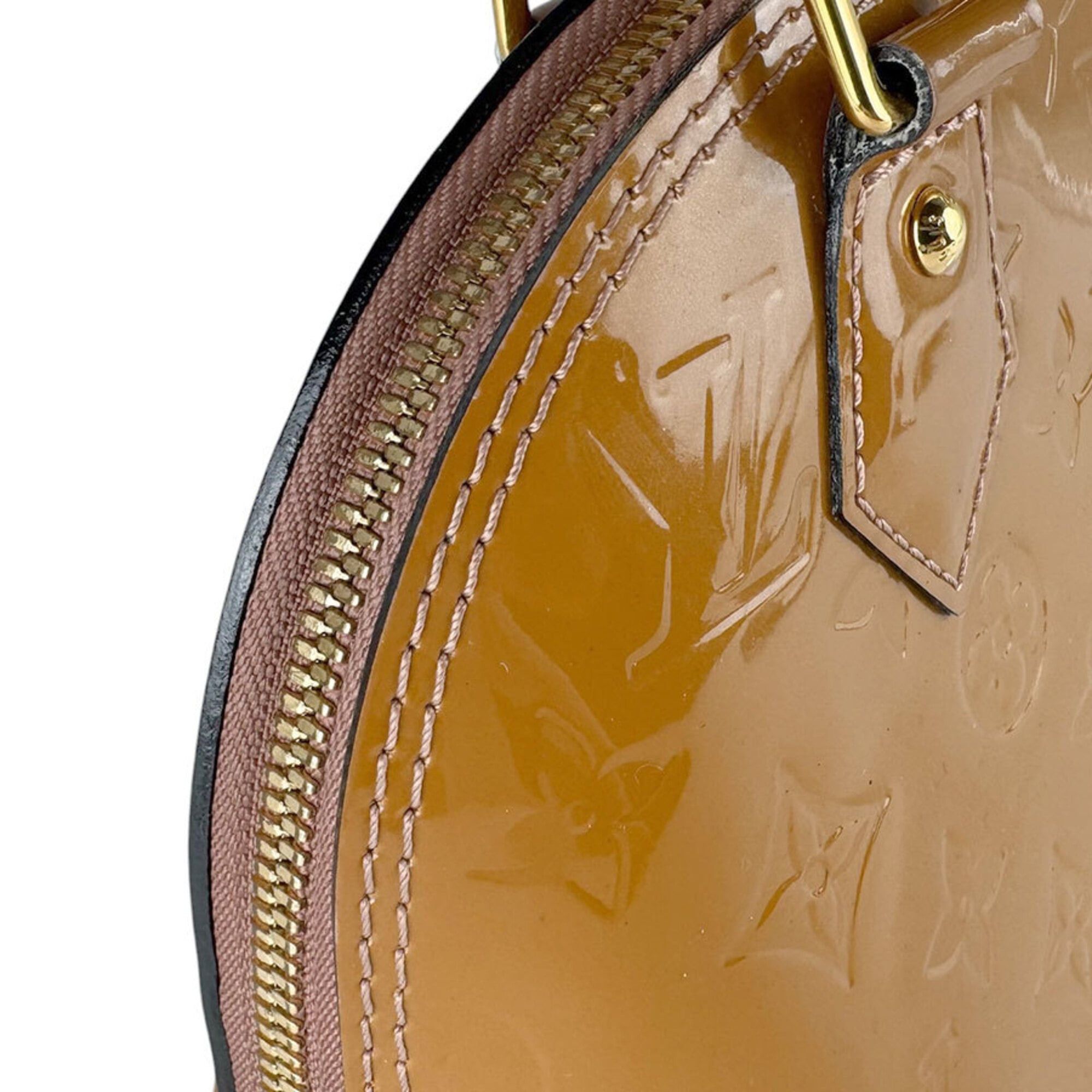 Louis Vuitton Louis Vuitton Alma BB Monogram Vernis Handbag, Rose Velour, Women's, M91585 z9768 Size ONE SIZE - 6 Thumbnail