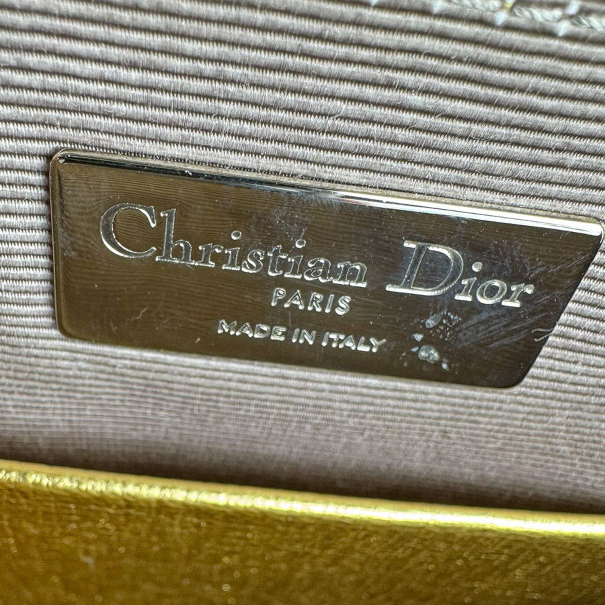 Dior Christian Dior Cannage Leather Backpack, Gold, Women's (z9766) Size ONE SIZE - 12 Thumbnail