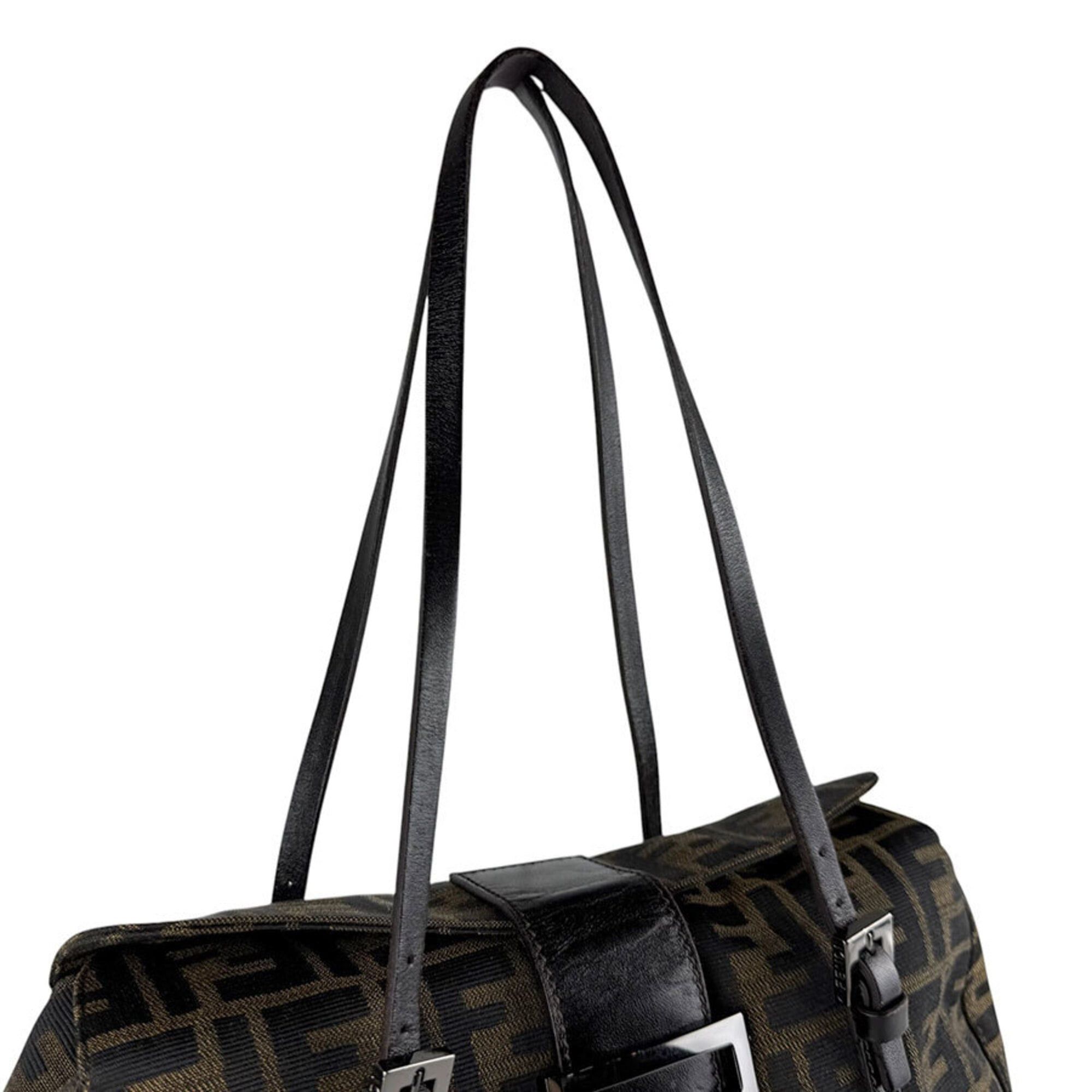 Fendi Fendi Zucca Nylon Canvas Handbag, Brown, Women's (z9770) Size ONE SIZE - 10 Thumbnail