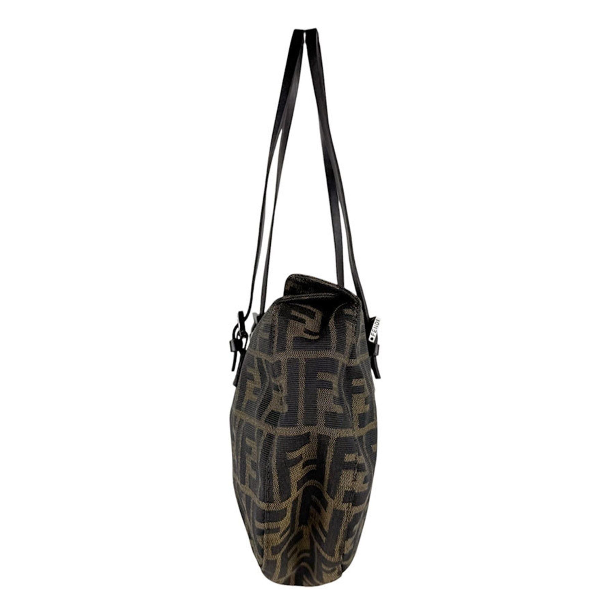 Fendi Fendi Zucca Nylon Canvas Handbag, Brown, Women's (z9770) Size ONE SIZE - 2 Thumbnail