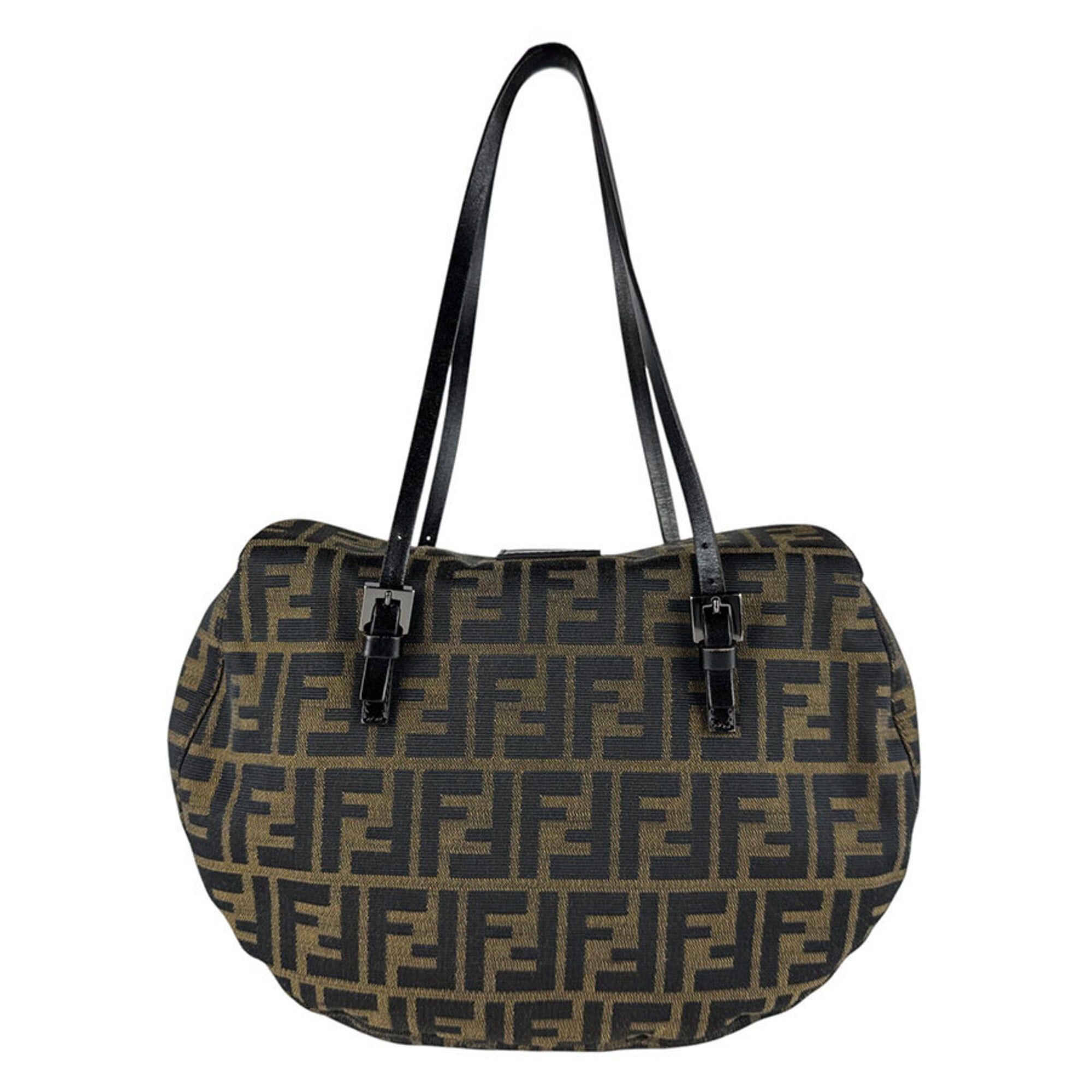 Fendi Fendi Zucca Nylon Canvas Handbag, Brown, Women's (z9770) Size ONE SIZE - 3 Thumbnail