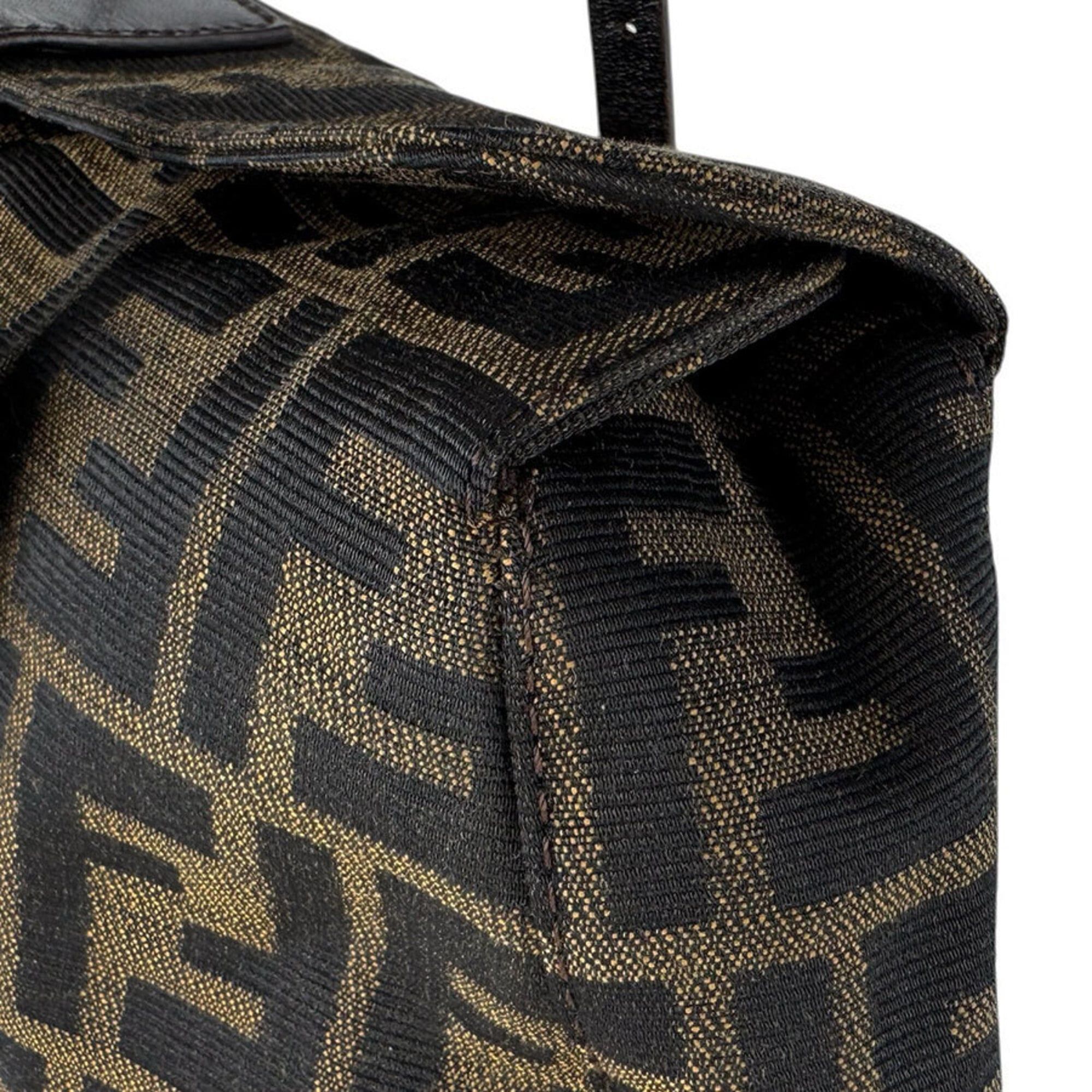 Fendi Fendi Zucca Nylon Canvas Handbag, Brown, Women's (z9770) Size ONE SIZE - 7 Thumbnail
