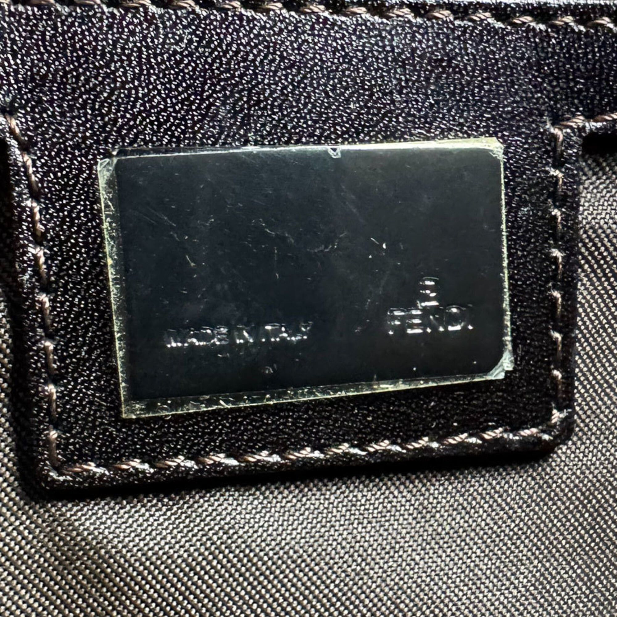 Fendi Fendi Zucca Nylon Canvas Handbag, Brown, Women's (z9770) Size ONE SIZE - 11 Thumbnail