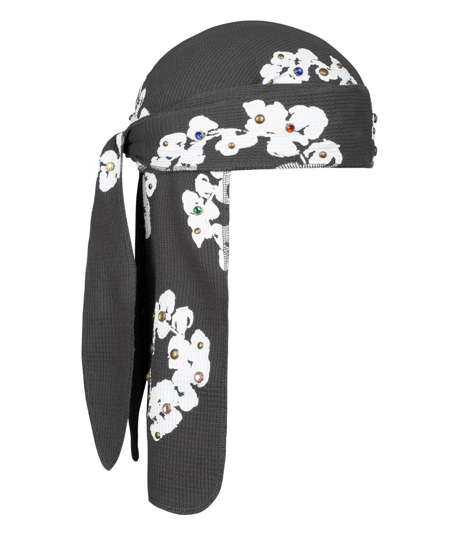 DENIM TEARS Rhinestone Cotton Wreath Durag Vintage Black Size ONE SIZE - 3 Thumbnail