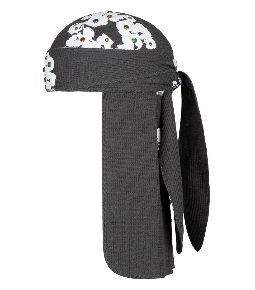 DENIM TEARS Rhinestone Cotton Wreath Durag Vintage Black Size ONE SIZE - 4 Thumbnail