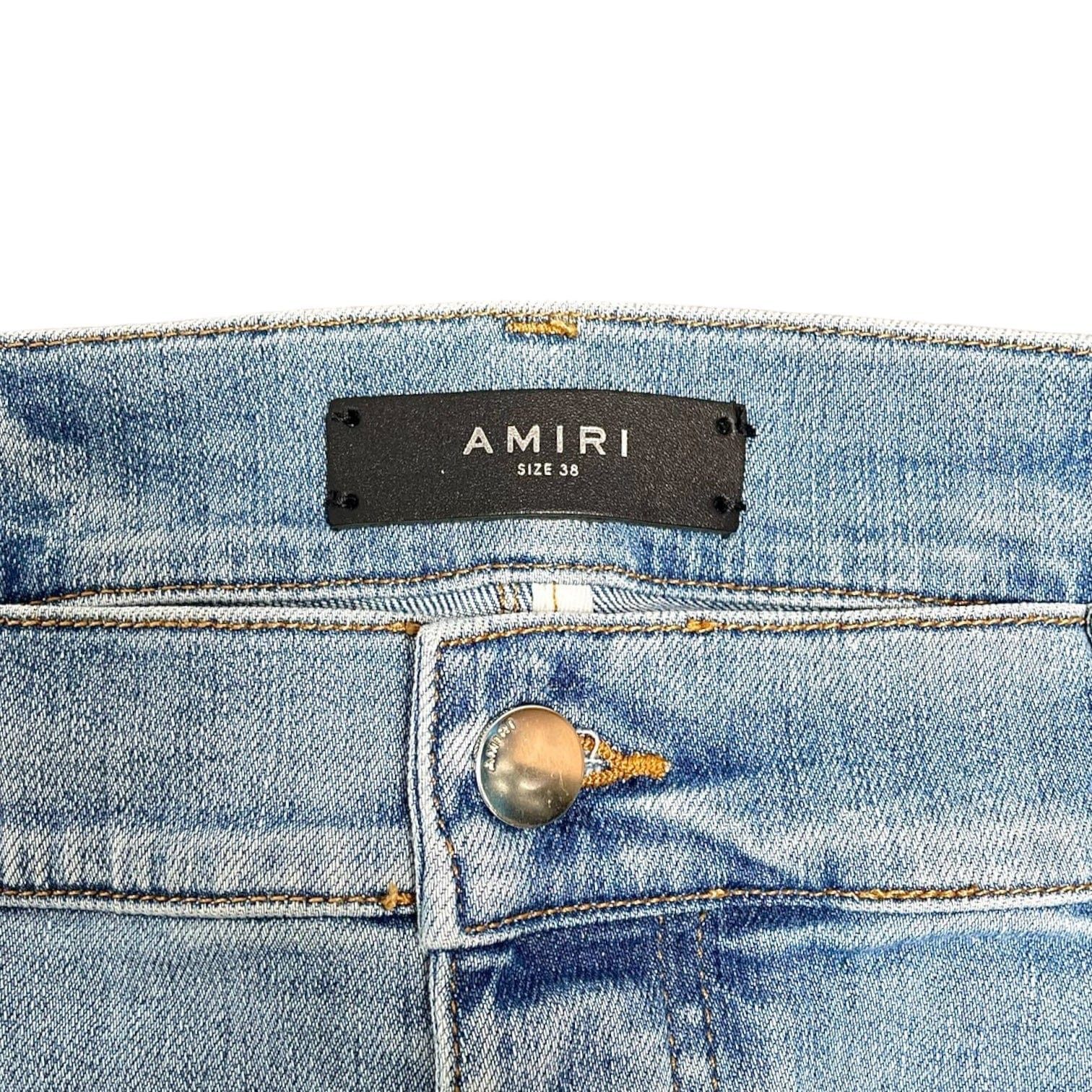 Amiri Amiri MX1 Grey Suede Patch Jeans Clay Indigo Size US 38 / EU 54 - 4 Thumbnail