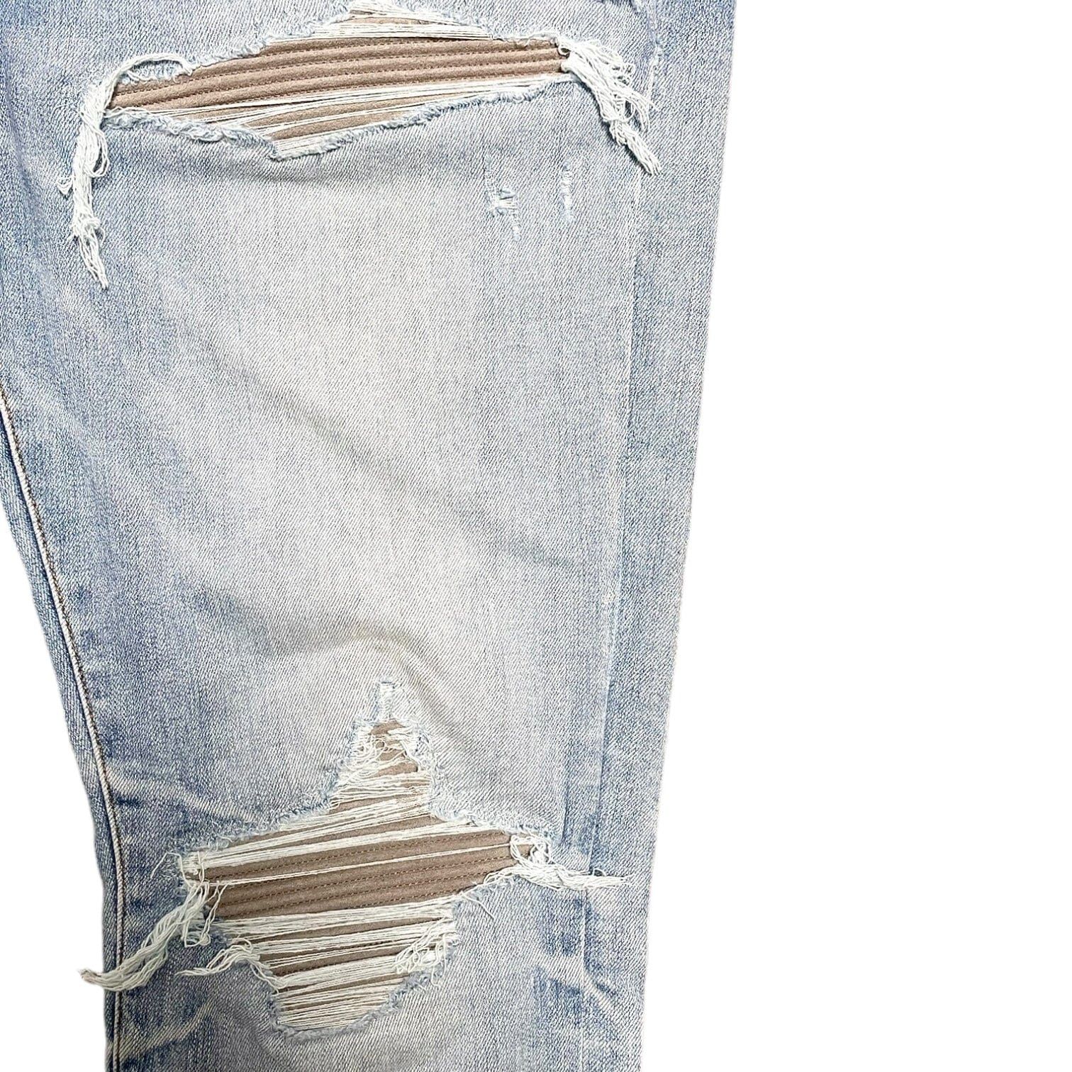 Amiri Amiri MX1 Grey Suede Patch Jeans Clay Indigo Size US 38 / EU 54 - 3 Thumbnail