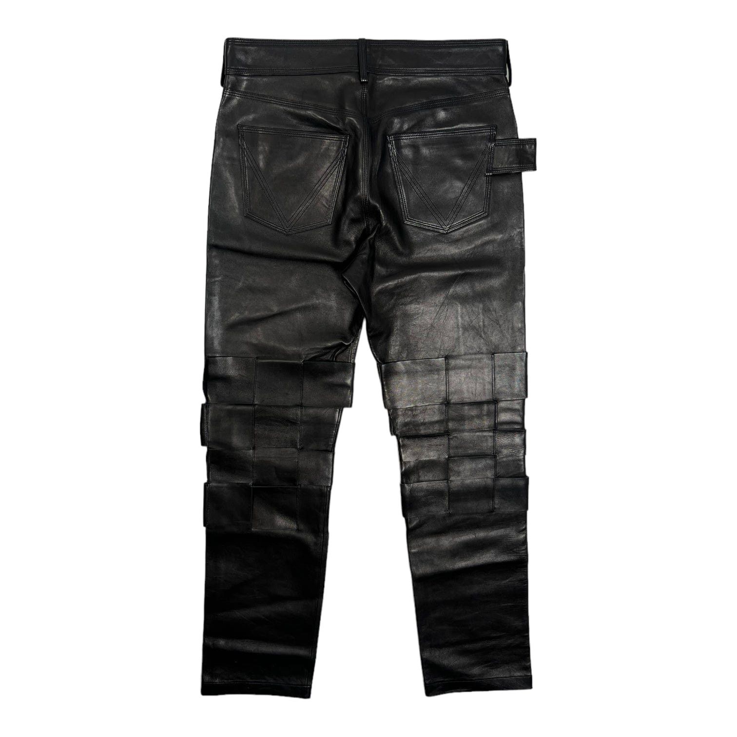Bottega Veneta Quilted Leather Pants Black Size US 31 - 2 Thumbnail