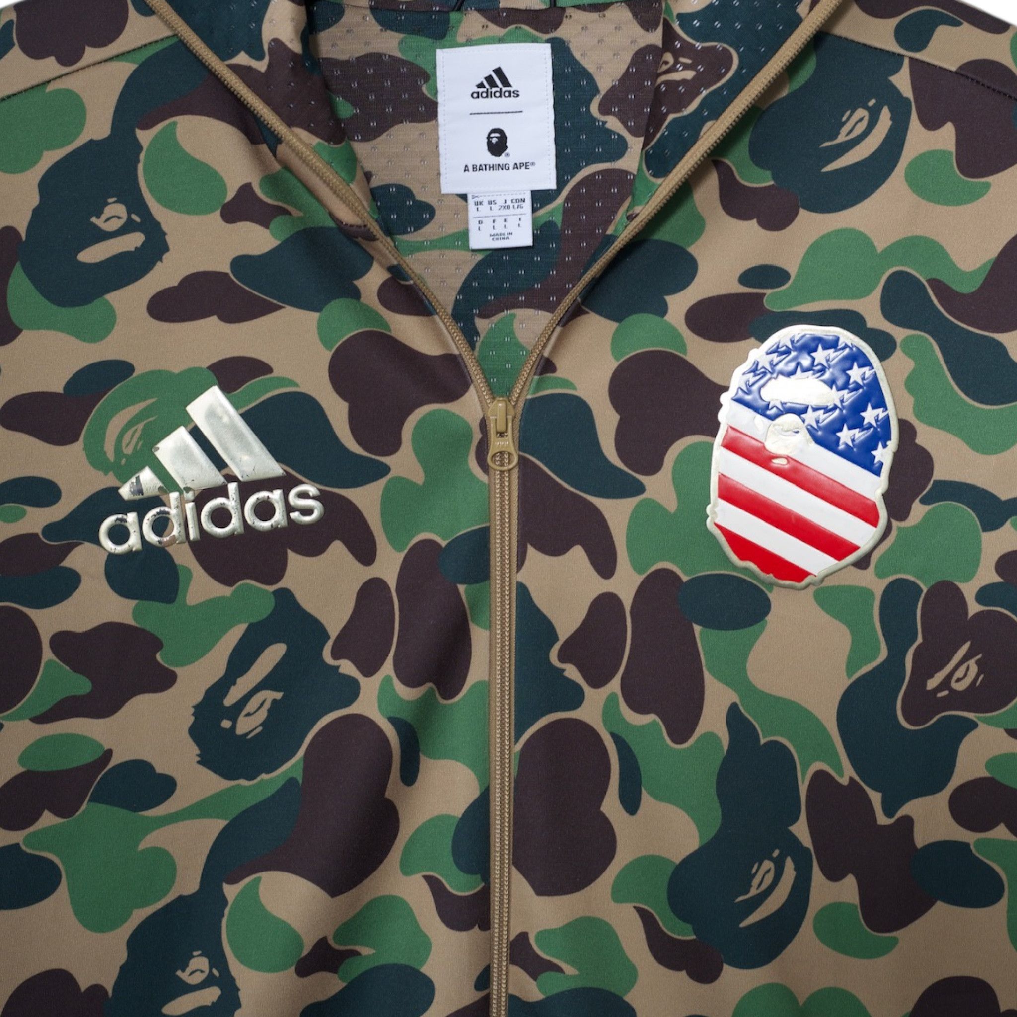 Bape x Adidas SB Shark Full Zip Hooded Sweatshirt Green Size US L / EU 52-54 / 3 - 4 Thumbnail