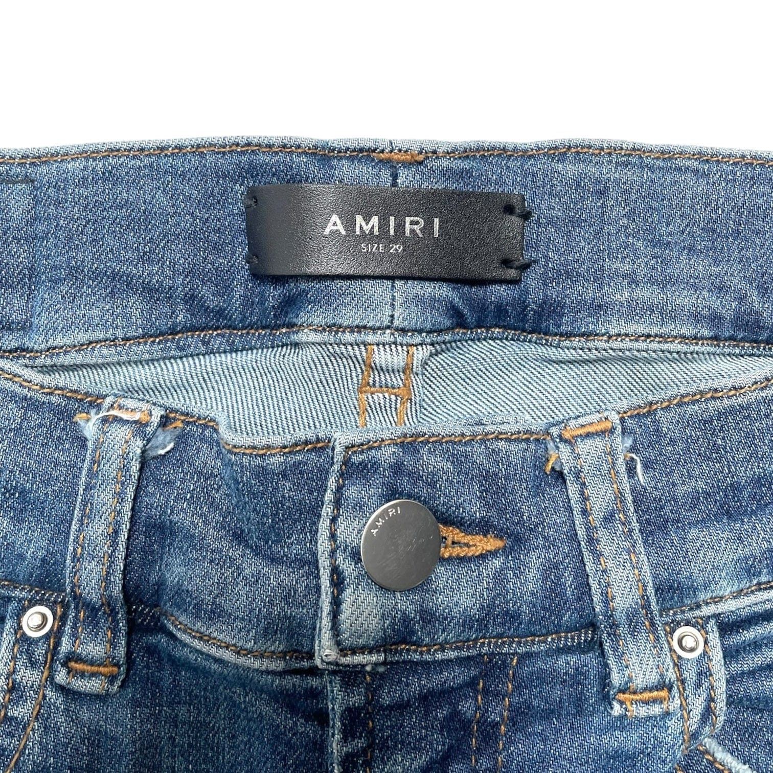 Amiri Amiri MX1 White Leather Patchwork Jeans Classic Indigo (2017 Size US 29 - 4 Thumbnail