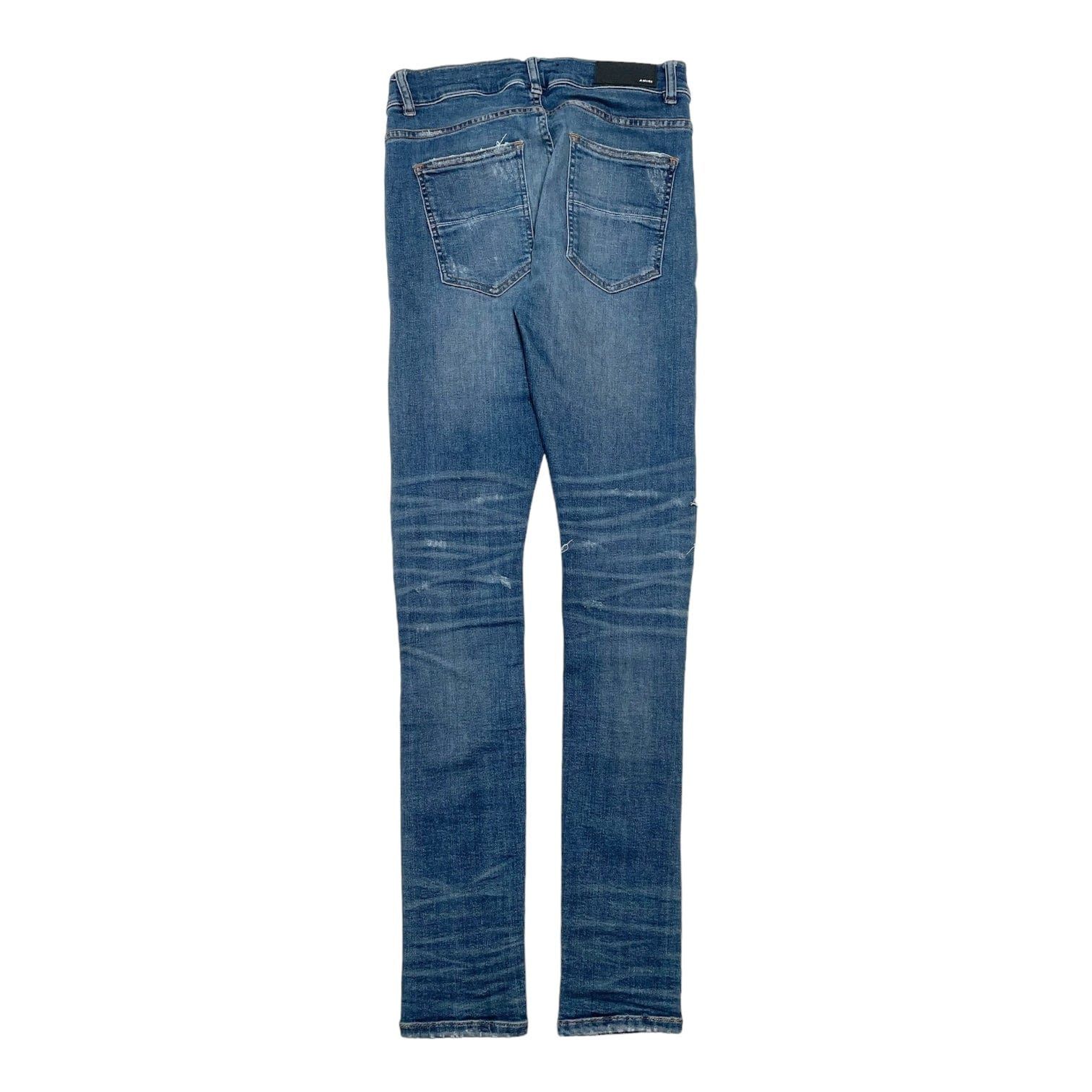 Amiri Amiri MX1 White Leather Patchwork Jeans Classic Indigo (2017 Size US 29 - 2 Thumbnail