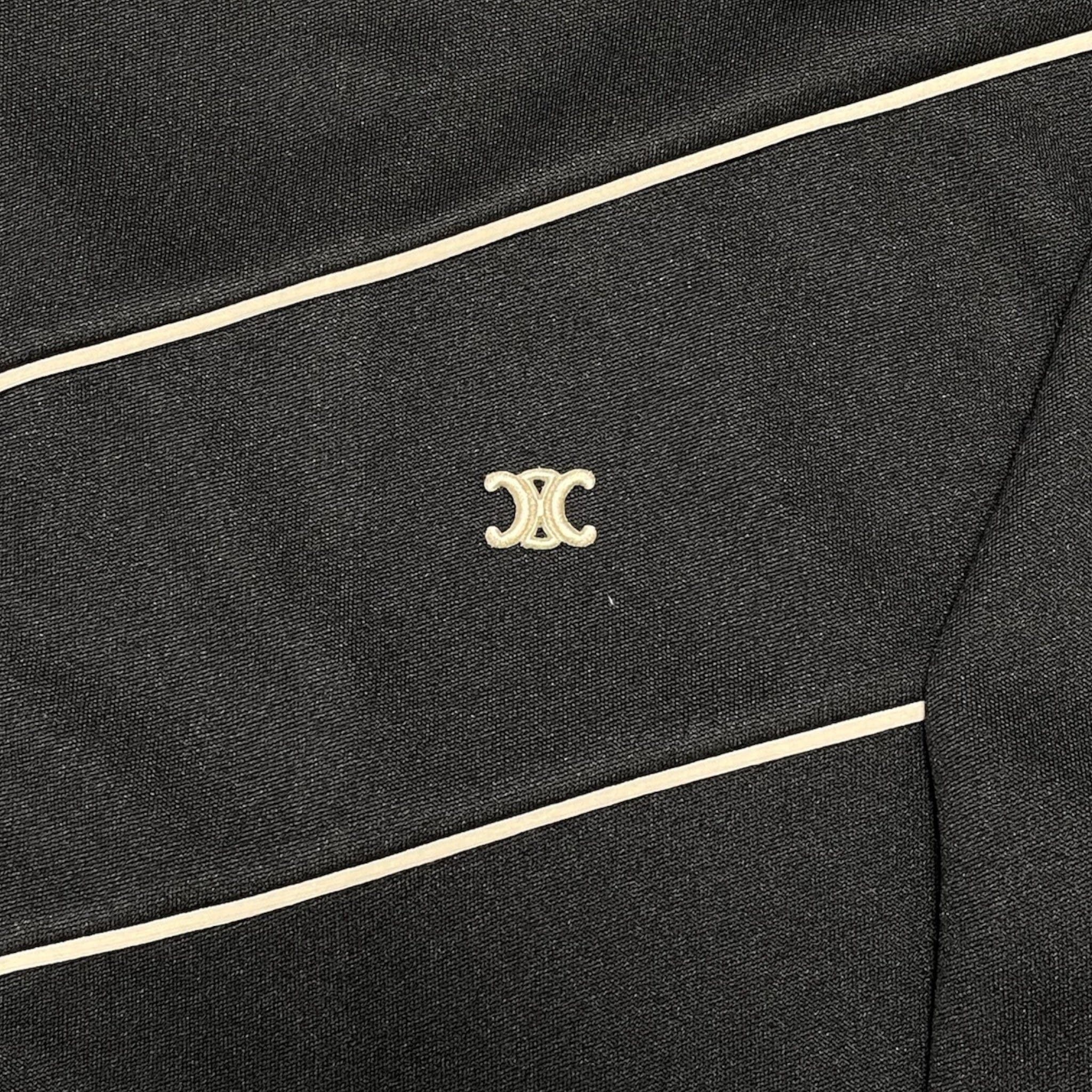 Celine Small Logo Track Jacket Black Cream Size US XL / EU 56 / 4 - 3 Thumbnail