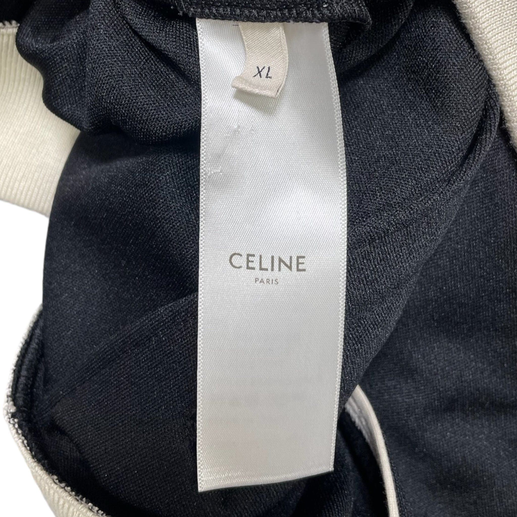 Celine Small Logo Track Jacket Black Cream Size US XL / EU 56 / 4 - 5 Thumbnail