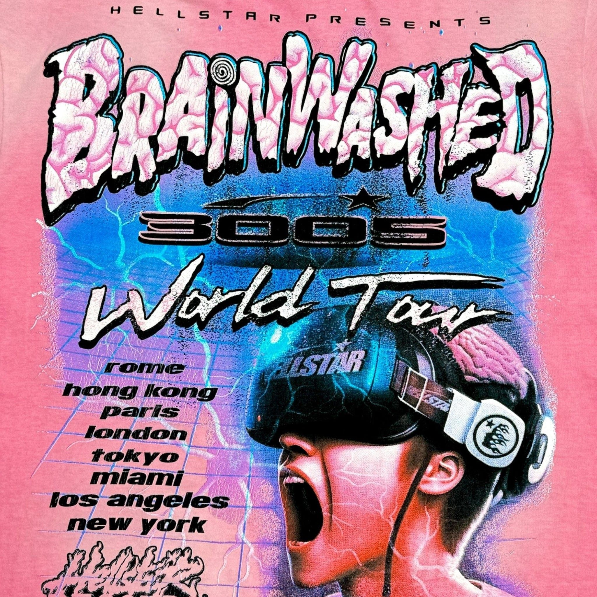HELLSTAR Brainwashed World Tour Short Sleeve Tee Shirt Pink Size US XL / EU 56 / 4 - 4 Thumbnail