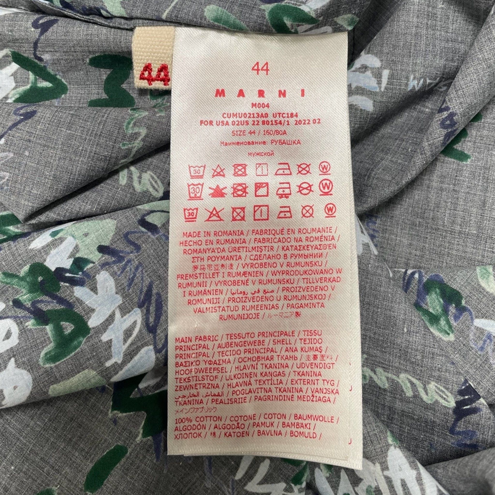 Marni Camicia Logo Poplin Shirt Sleeve Button Up Shirt Black Mult Size US S / EU 44-46 / 1 - 5 Thumbnail
