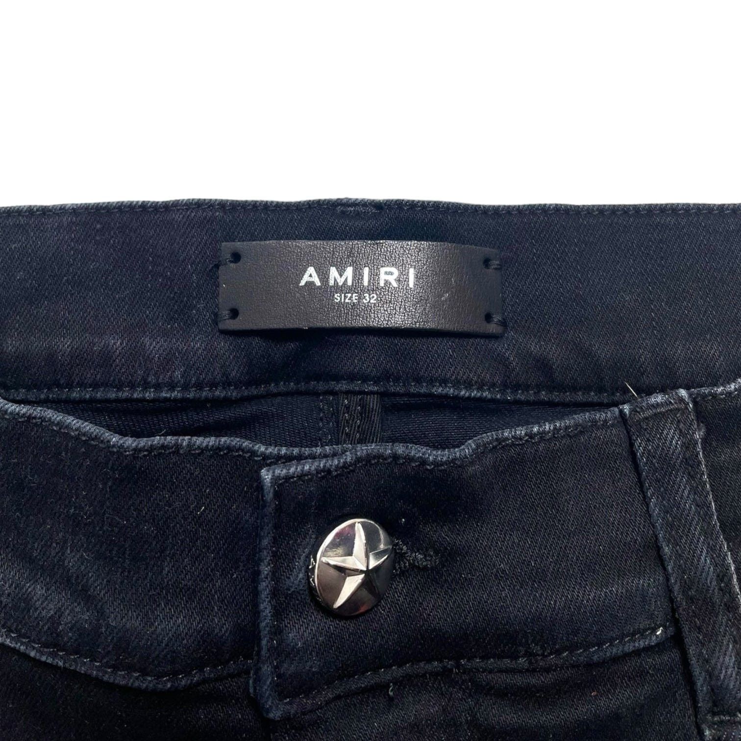 Amiri Amiri x Chemist Orange Leather Star Patch Jeans Aged Black Size US 32 / EU 48 - 4 Thumbnail