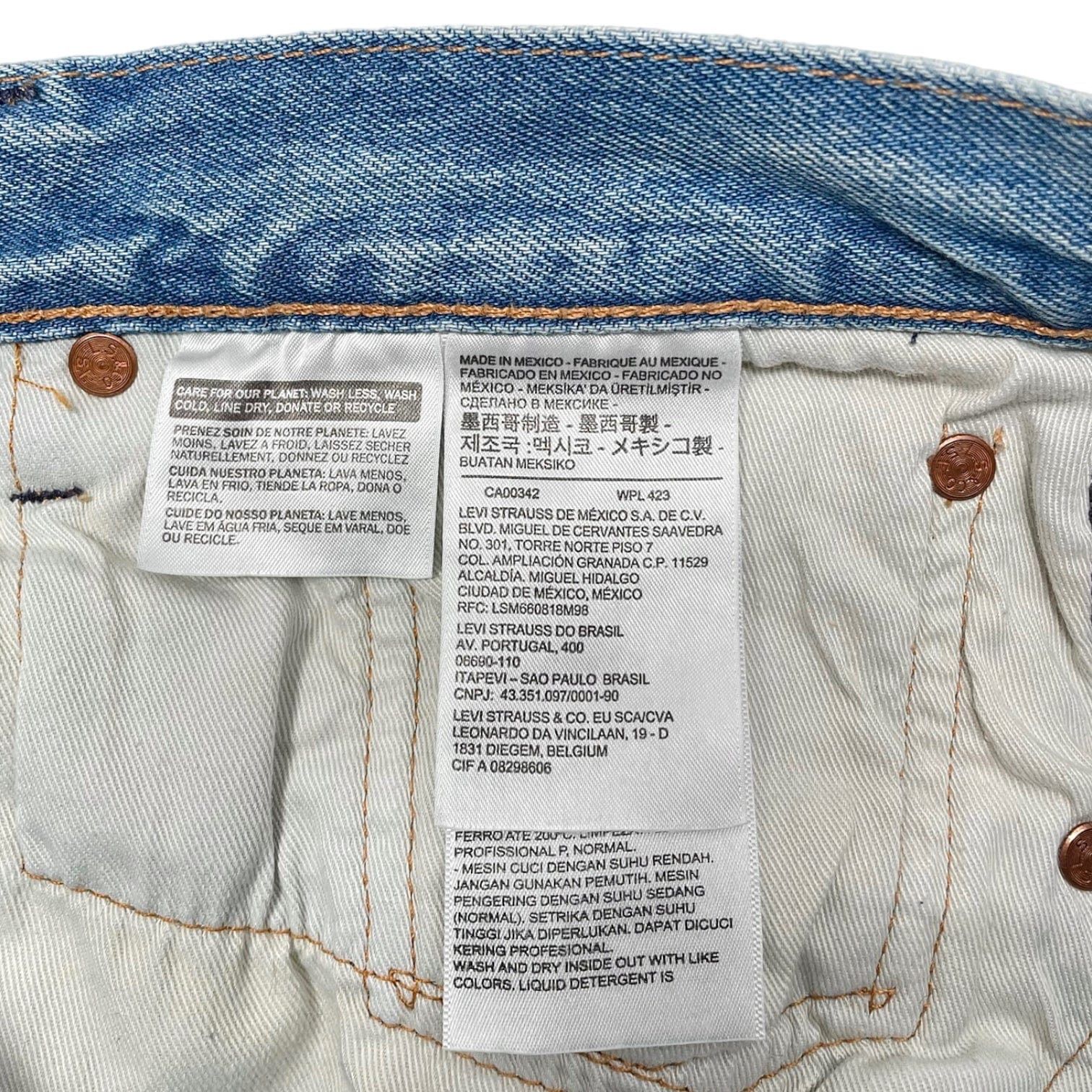 DENIM TEARS x Virgil Abloh "Message in a Tear" Embroidered Jeans Blue Size US 33 - 5 Thumbnail