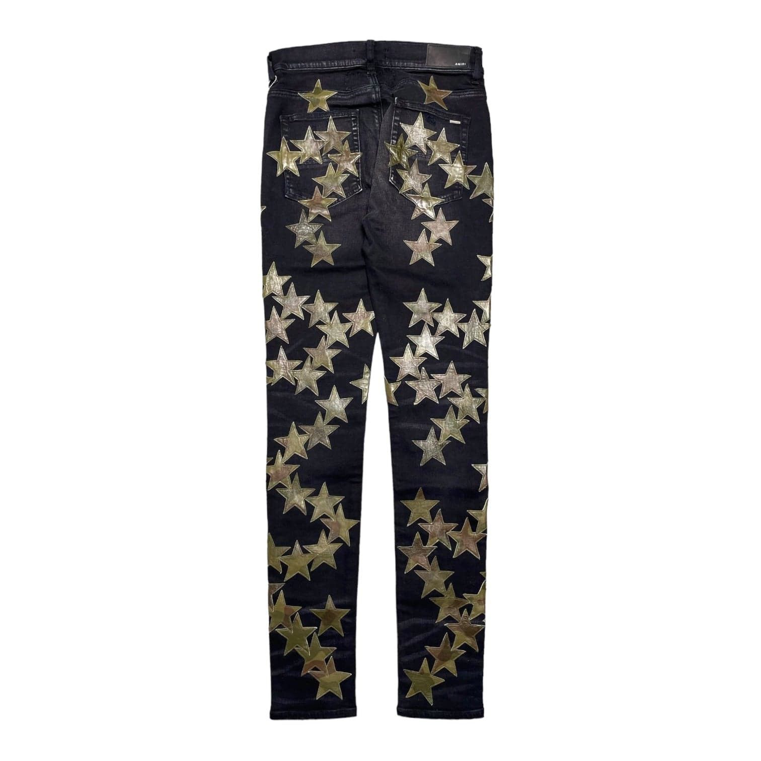 Amiri Amiri x Chemist Camo Leather Star Patch Jeans Aged Black Size US 31 - 2 Thumbnail
