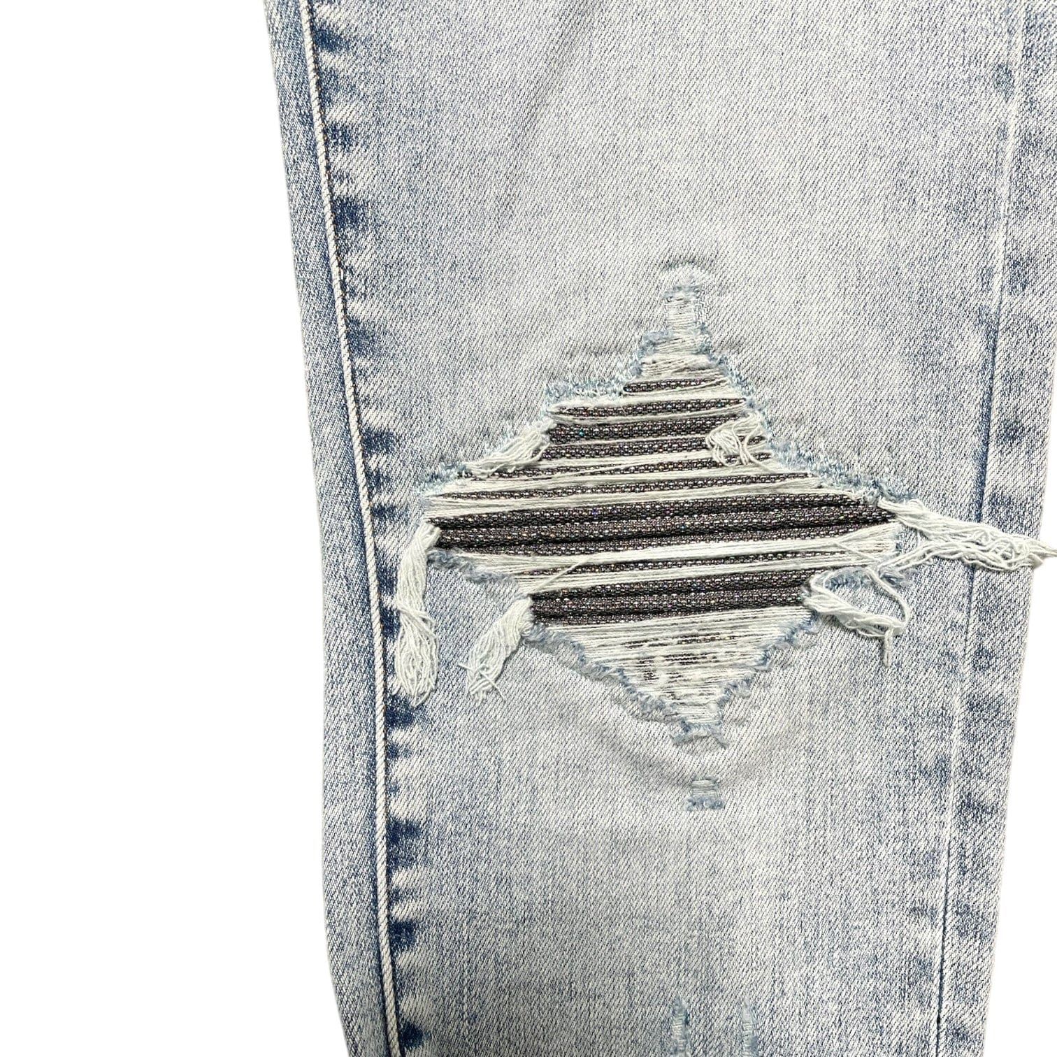 Amiri Amiri MX1 Iridescent Patch Jeans Light Vintage Indigo Size US 38 / EU 54 - 3 Thumbnail