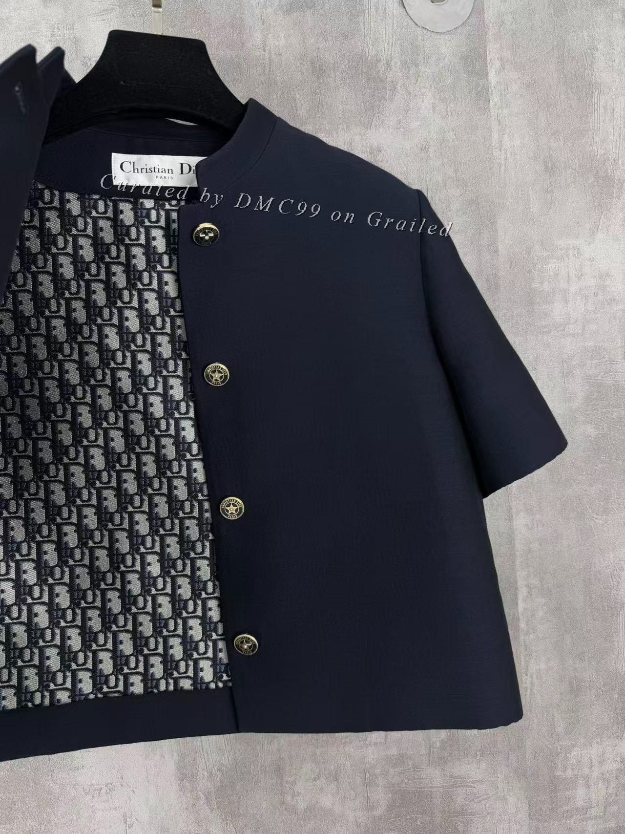 Dior Dior Navy Wool Silk Short Sleeve Cardigan Size XS / US 0-2 / IT 36-38 - 2 Thumbnail