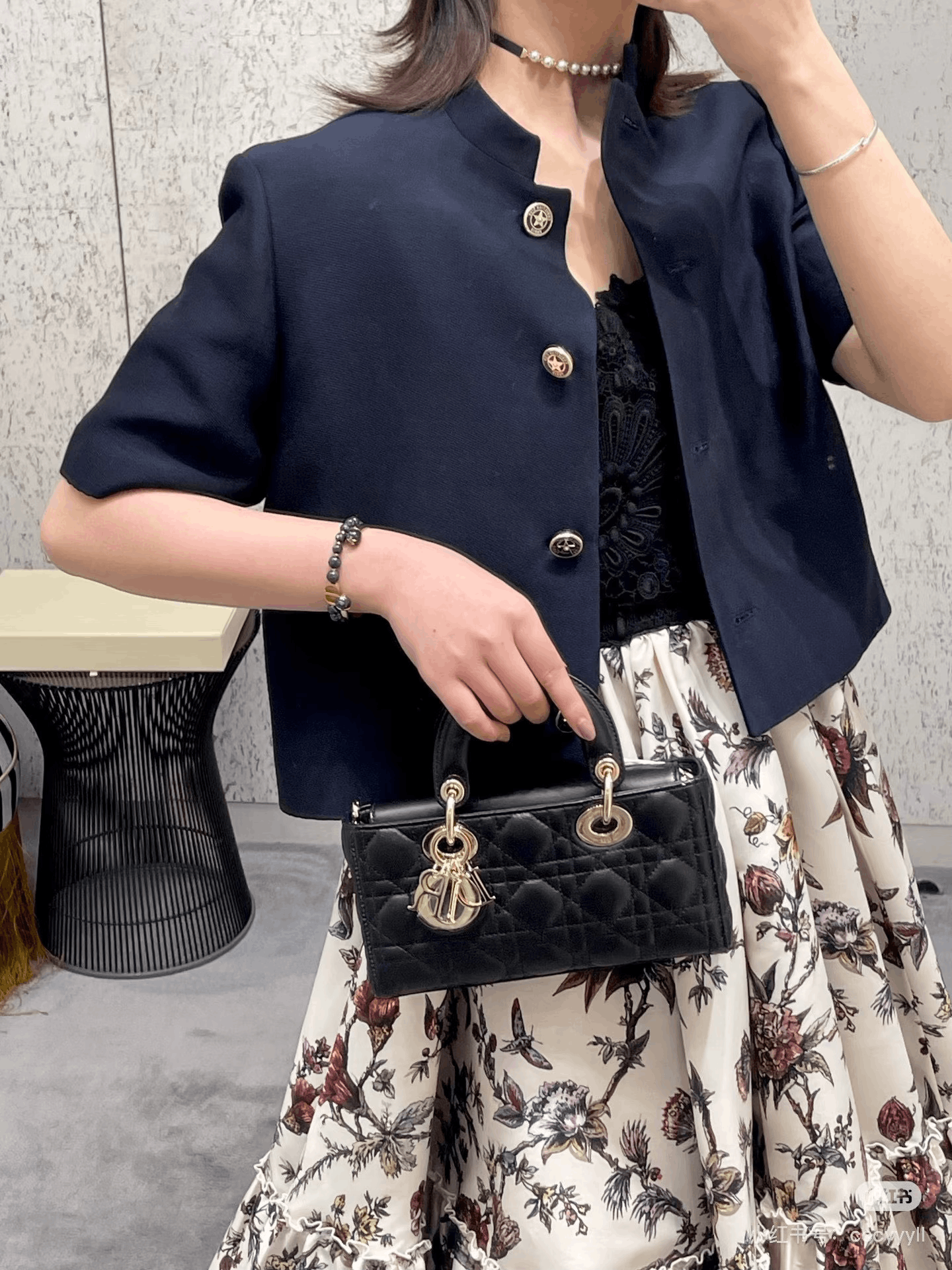Dior Dior Navy Wool Silk Short Sleeve Cardigan Size XS / US 0-2 / IT 36-38 - 5 Thumbnail