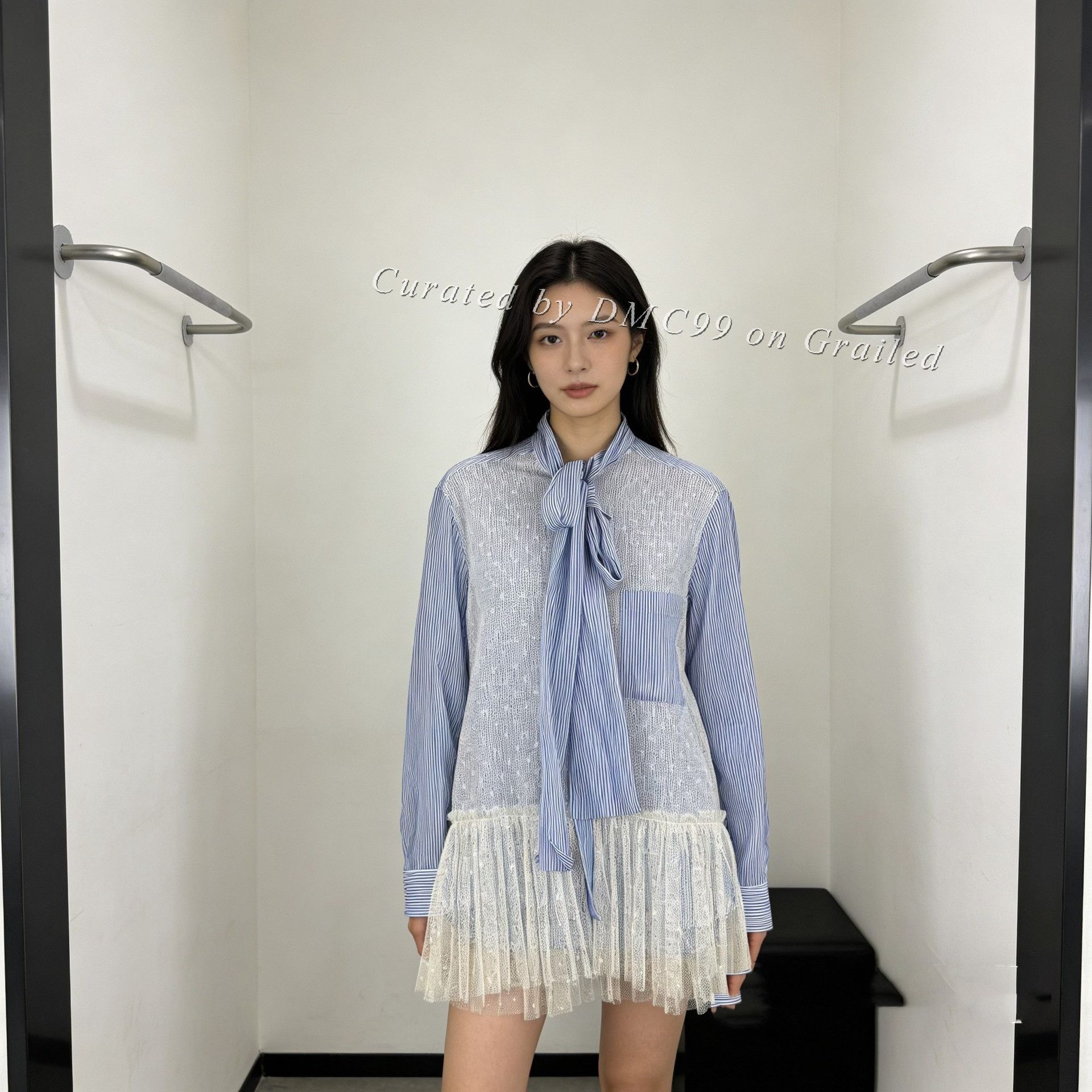 Valentino Valentino Polka Dot Lace Stripe Shirt Jacket Size S / US 4 / IT 40 - 3 Thumbnail