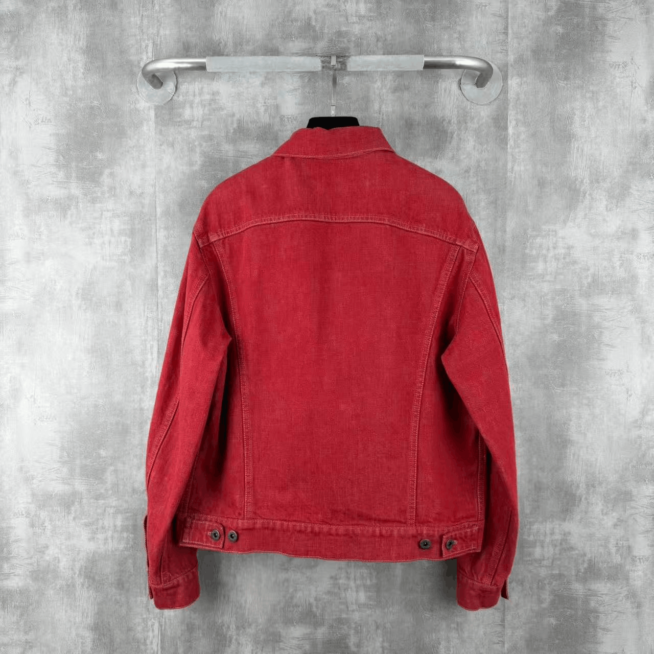 Miu Miu Miumiu Red Embroidered Logo Denim Jacket Size XS / US 0-2 / IT 36-38 - 3 Thumbnail