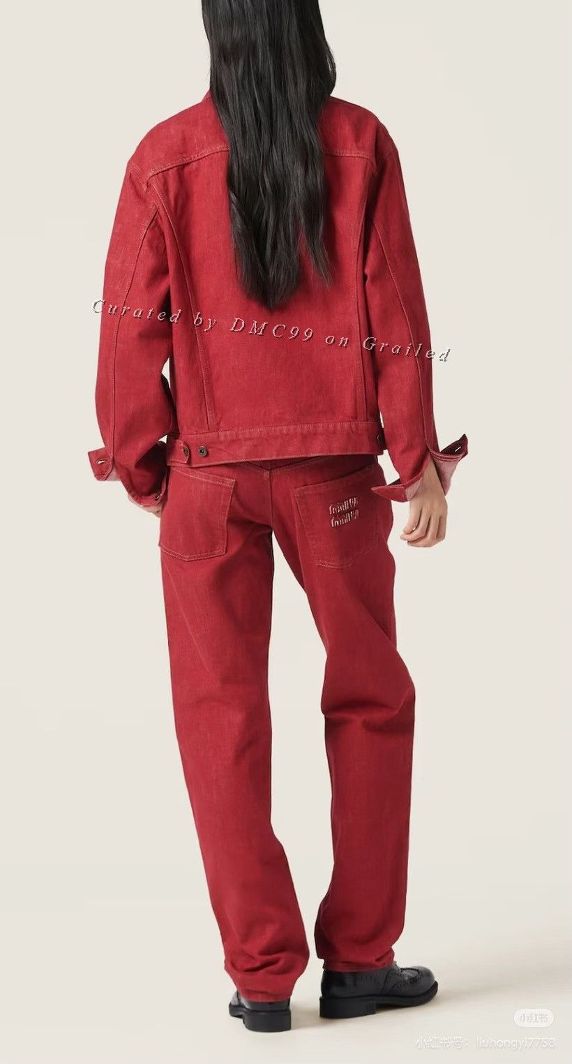 Miu Miu Miumiu Red Embroidered Logo Jeans Size 24" / US 00 / IT 34 - 4 Thumbnail